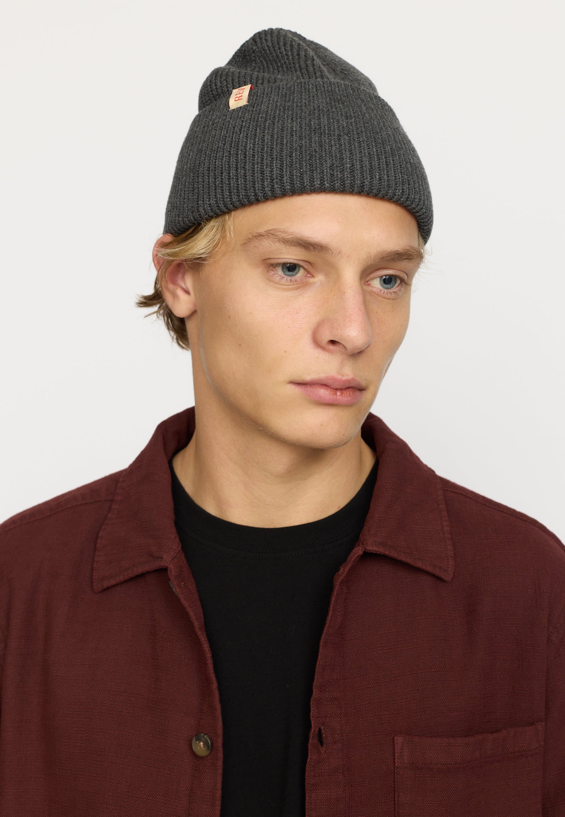 Revolution Big Fold Up Beanie Headwear Darkgrey-melange