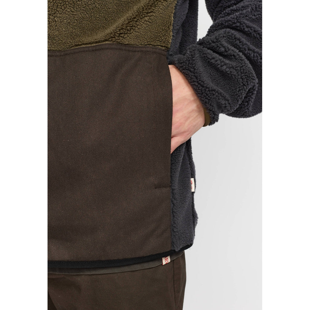 Revolution Blocked Teddy Jacket Fleece Darkgrey