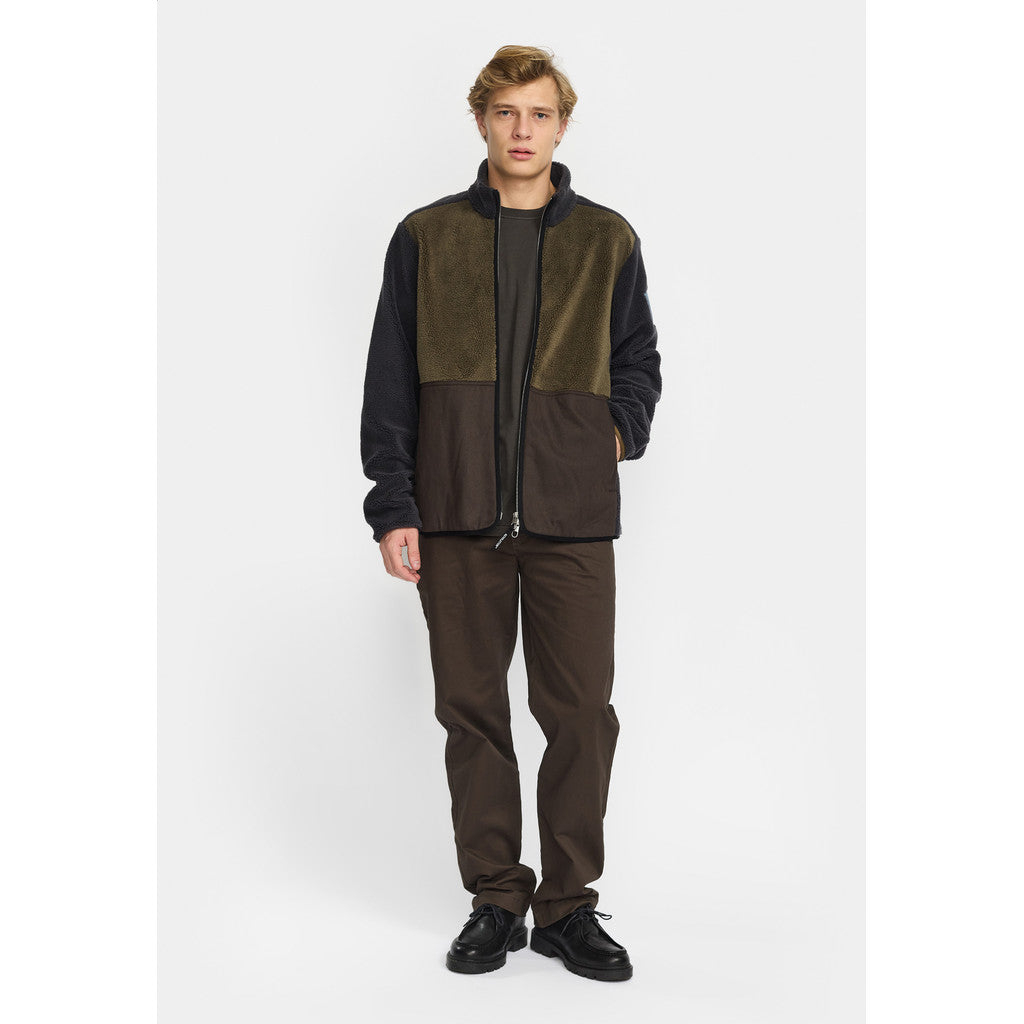 Revolution Blocked Teddy Jacket Fleece Darkgrey