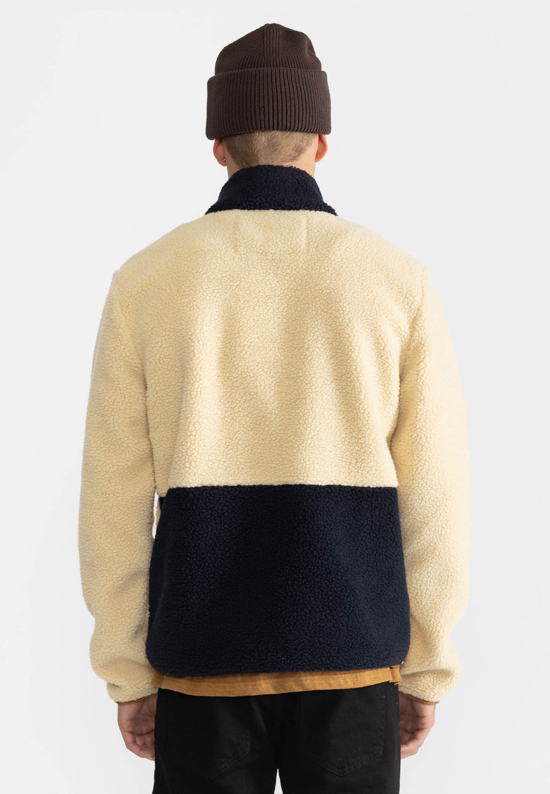 Revolution Blocked Teddy Jacket Fleece Dustblue