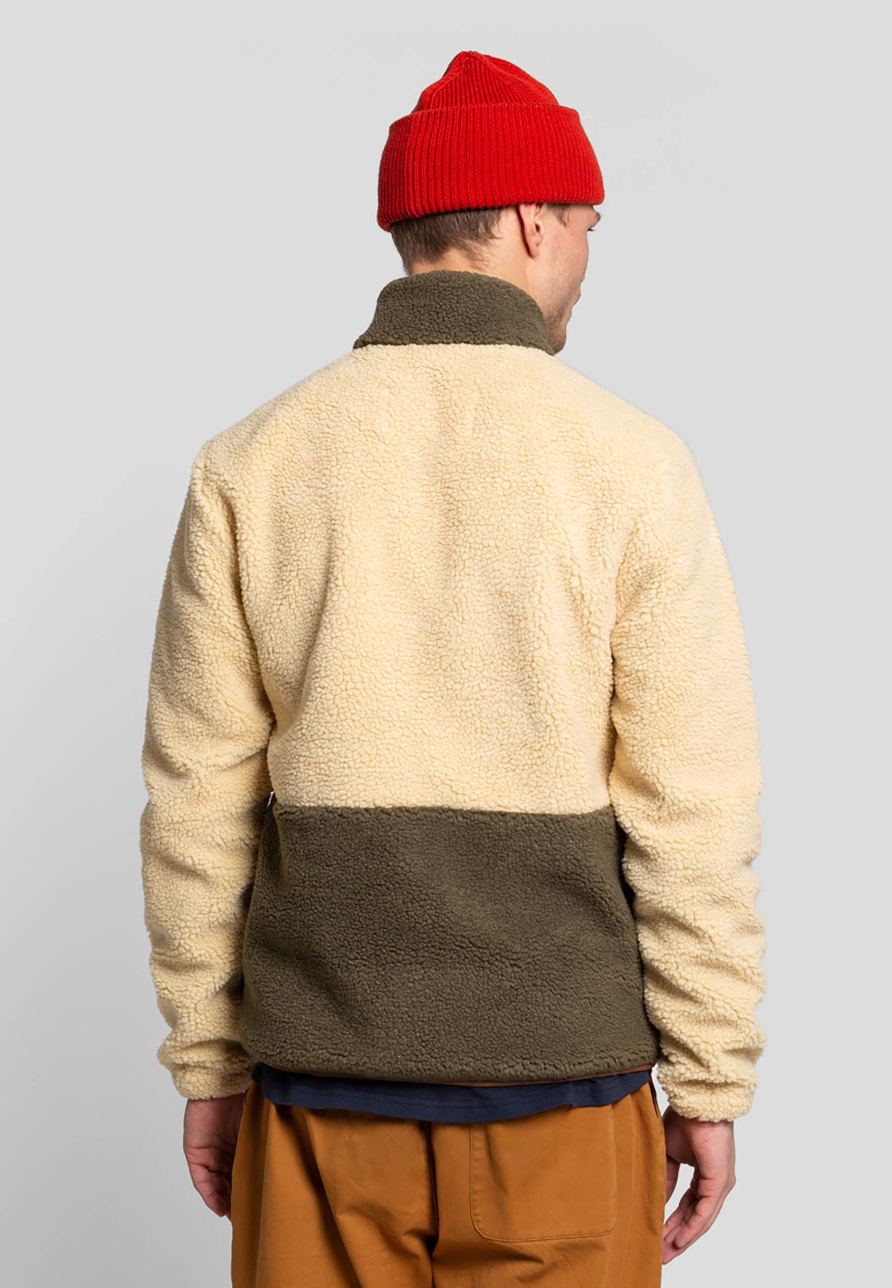 Revolution Blocked Teddy Jacket Fleece Offwhite