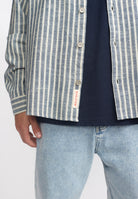 Revolution Casual Overshirt Long-sleeve Shirts Blue