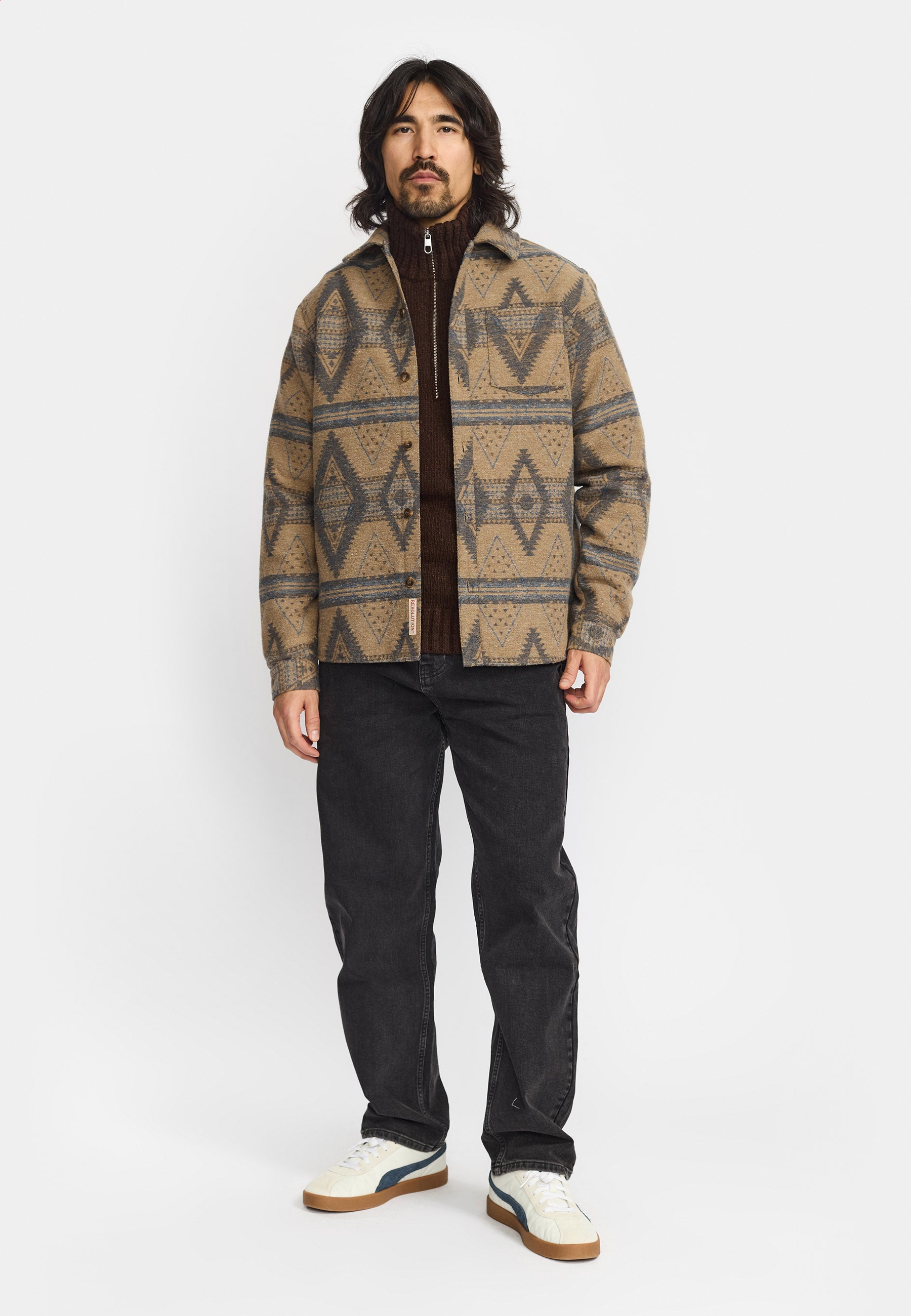 Revolution Casual Overshirt Overshirts Blue