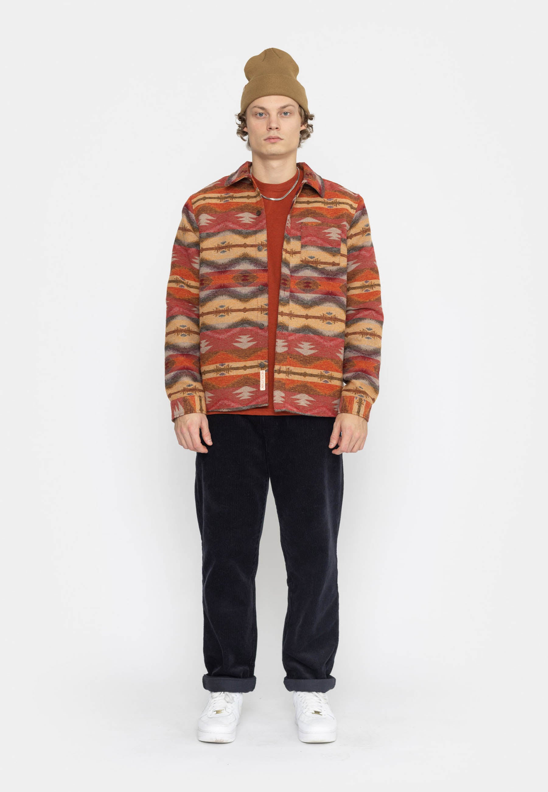 Revolution Casual Overshirt Overshirts Darkred