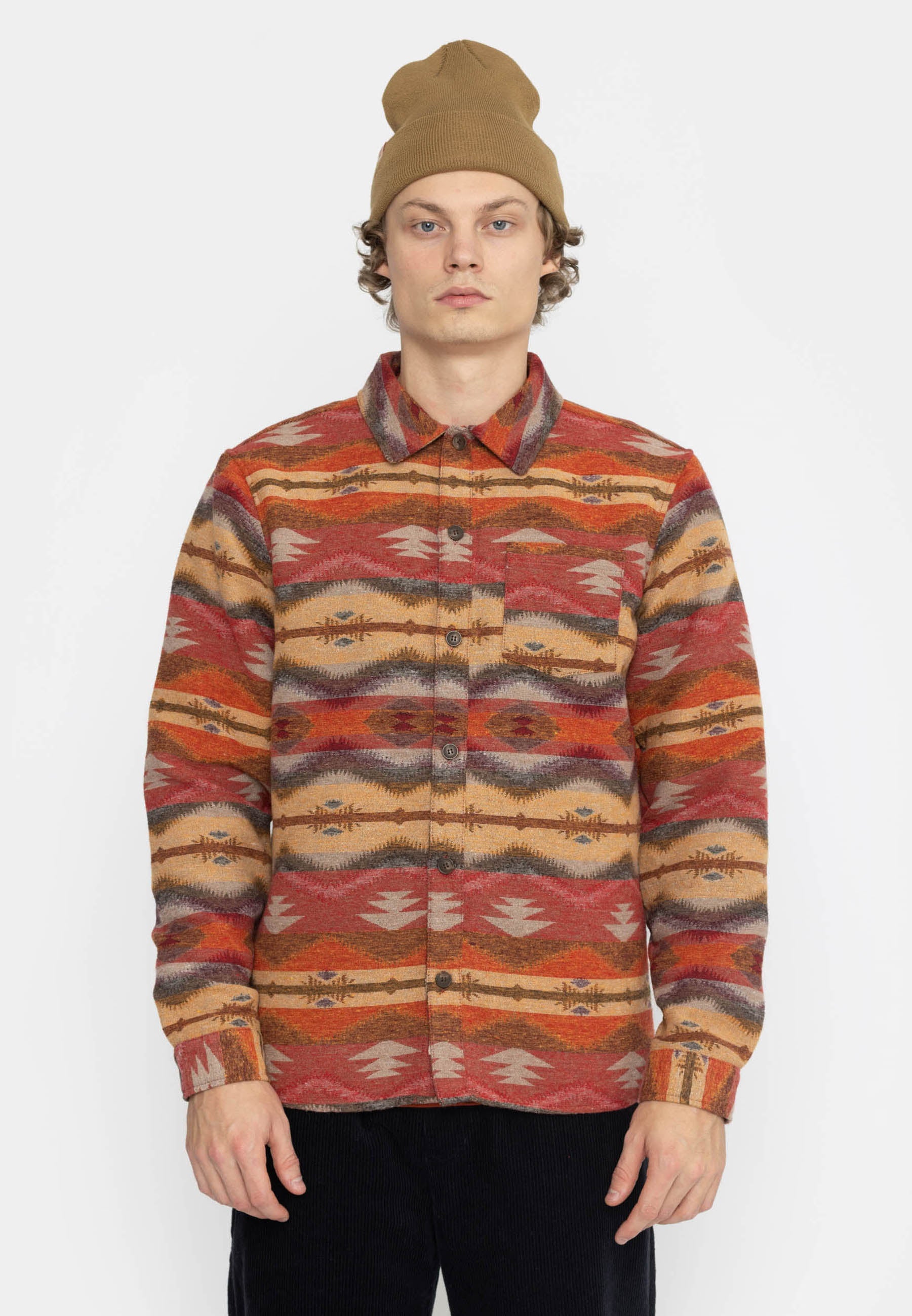 Revolution Casual Overshirt Overshirts Darkred