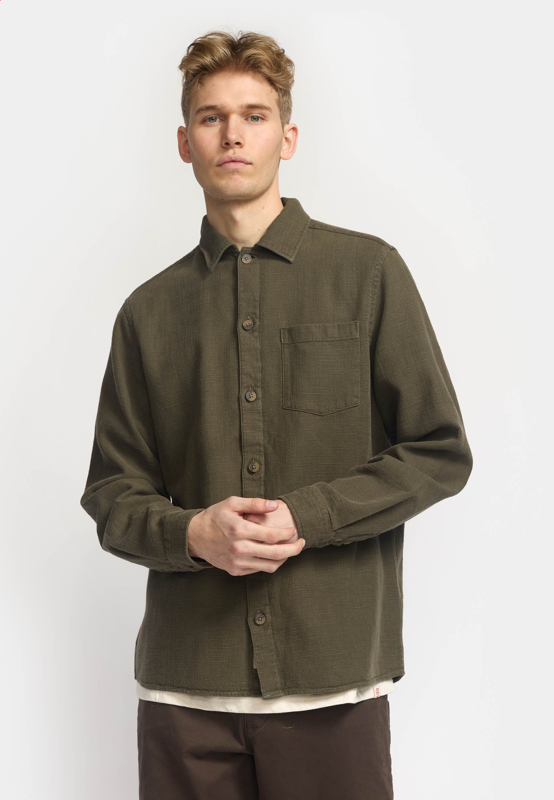 ARGUE MILITARY COTTON LINEN SHIRT アイボリー Casual_Shirt-Long-