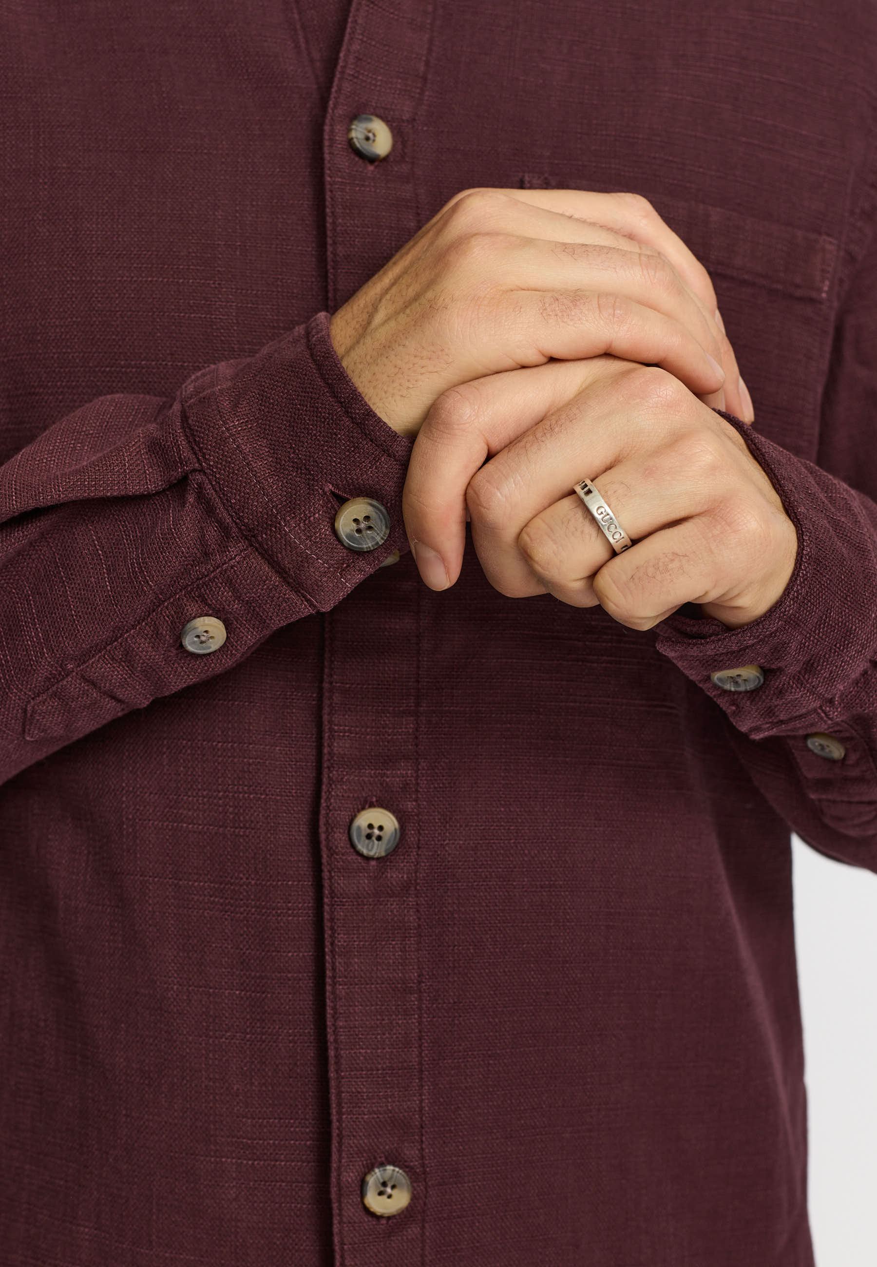 Revolution Casual Shirt Long-sleeve Shirts Darkburgundy