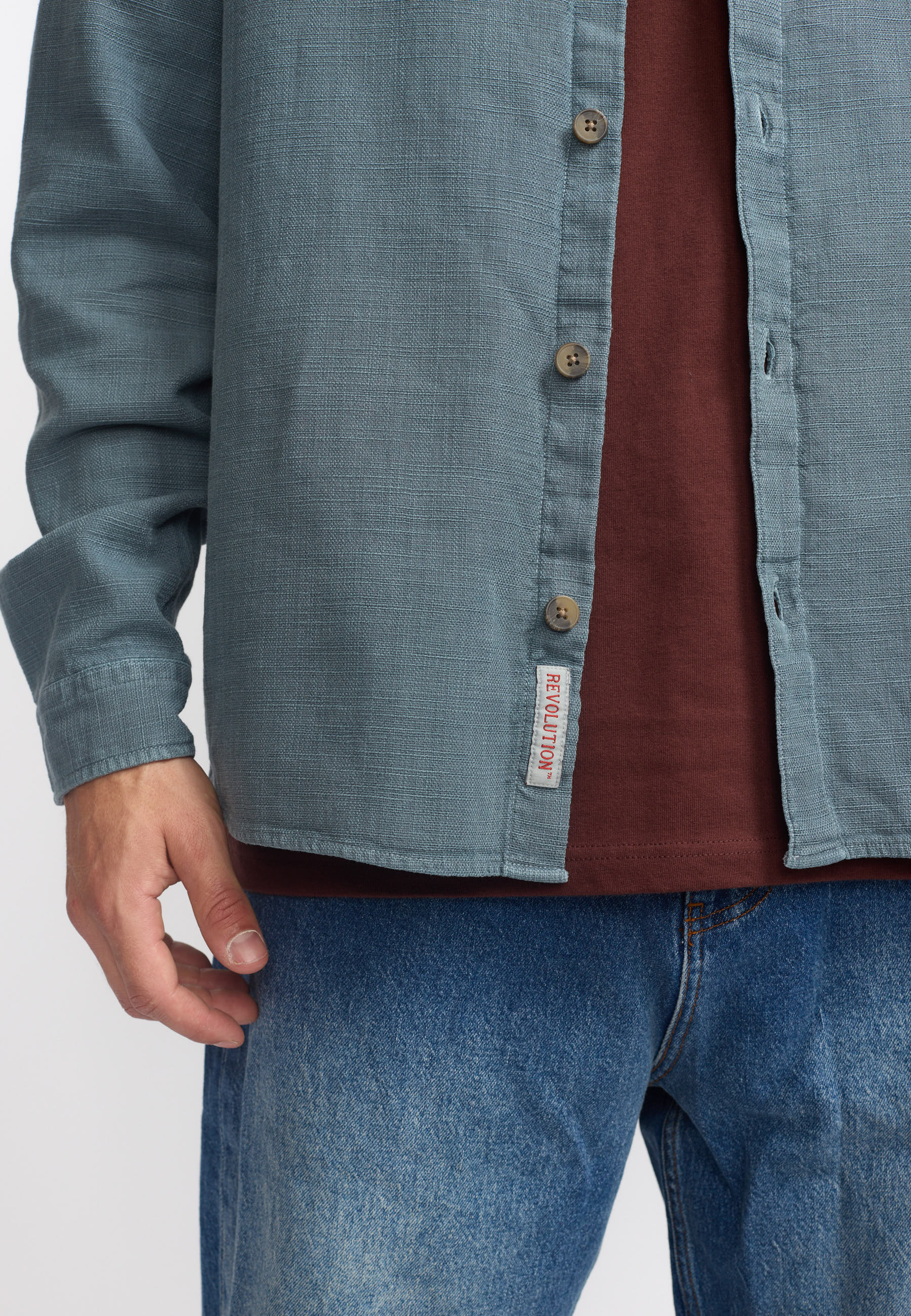 Revolution Casual Shirt Long-sleeve Shirts Dustblue