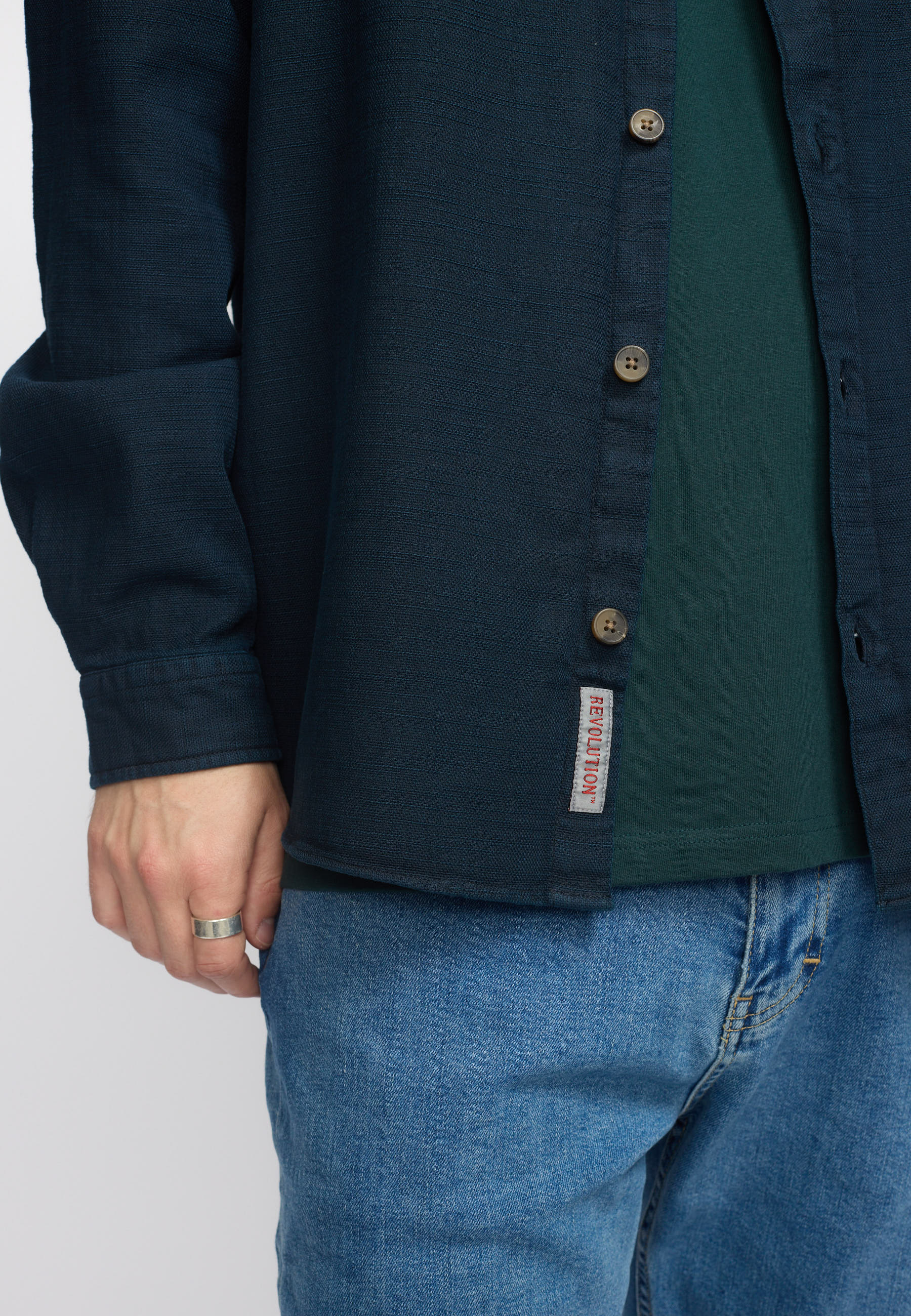 Revolution Casual Shirt Long-sleeve Shirts Navy
