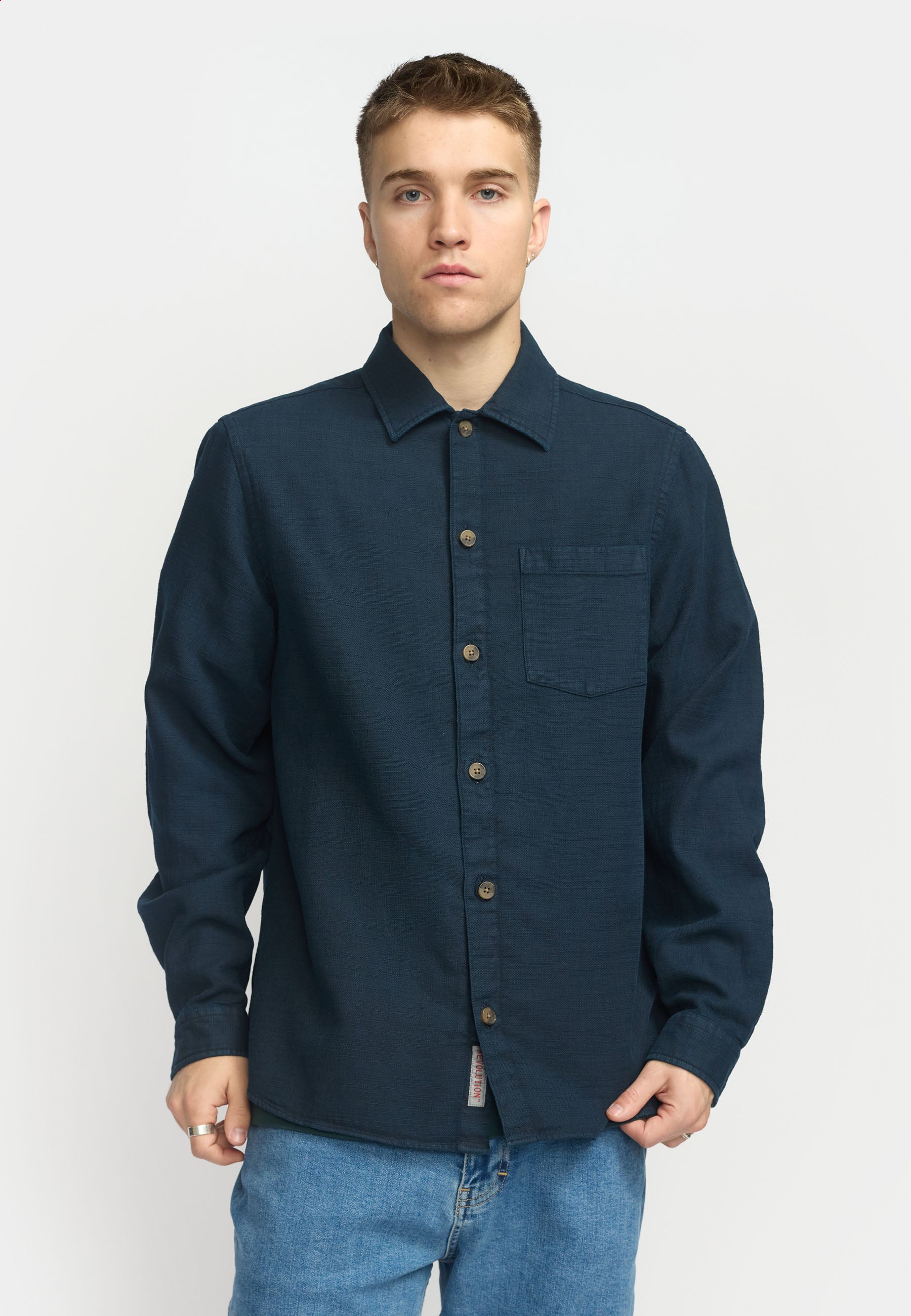 Revolution Casual Shirt Long-sleeve Shirts Navy