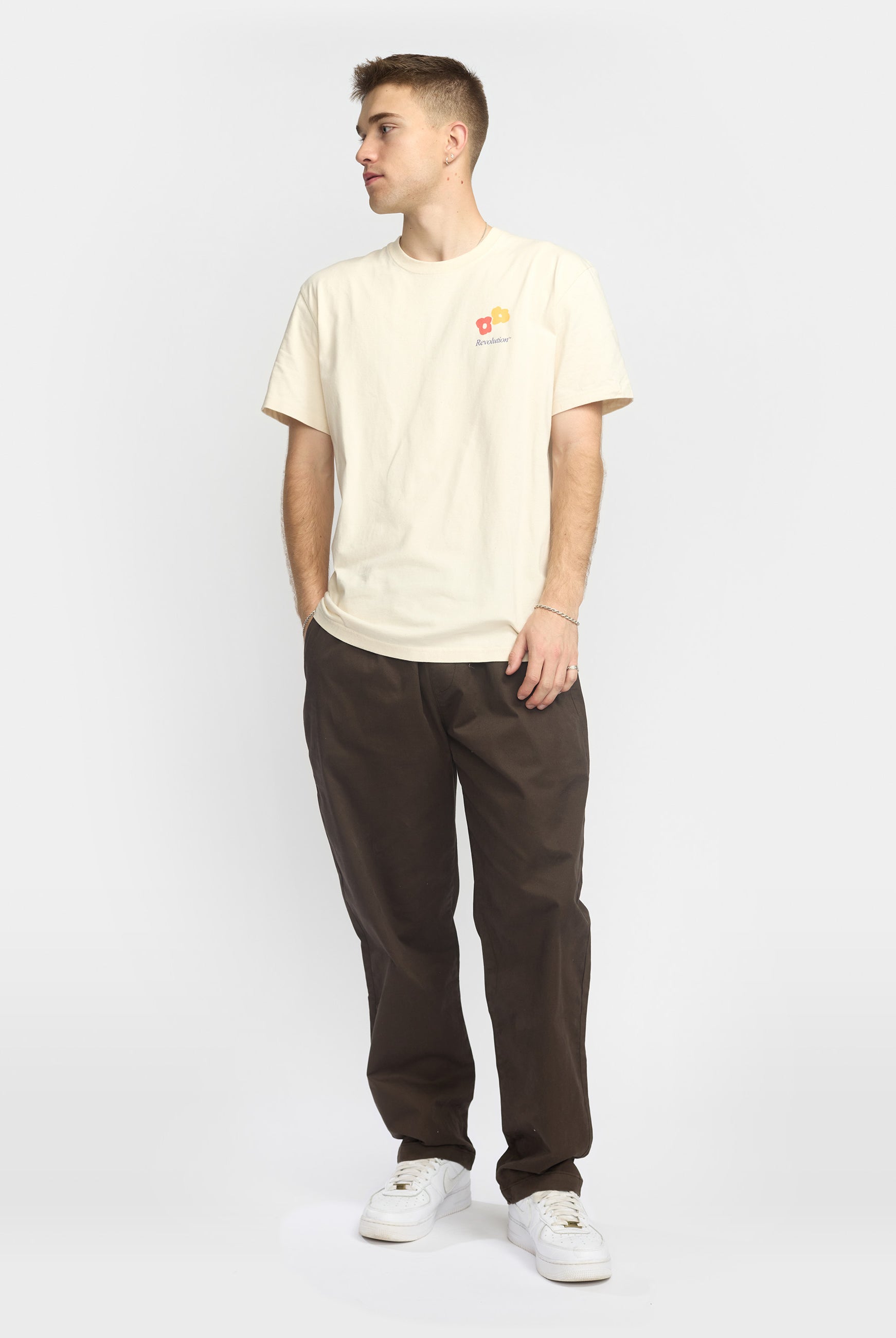Revolution Casual Trousers Trousers Darkbrown