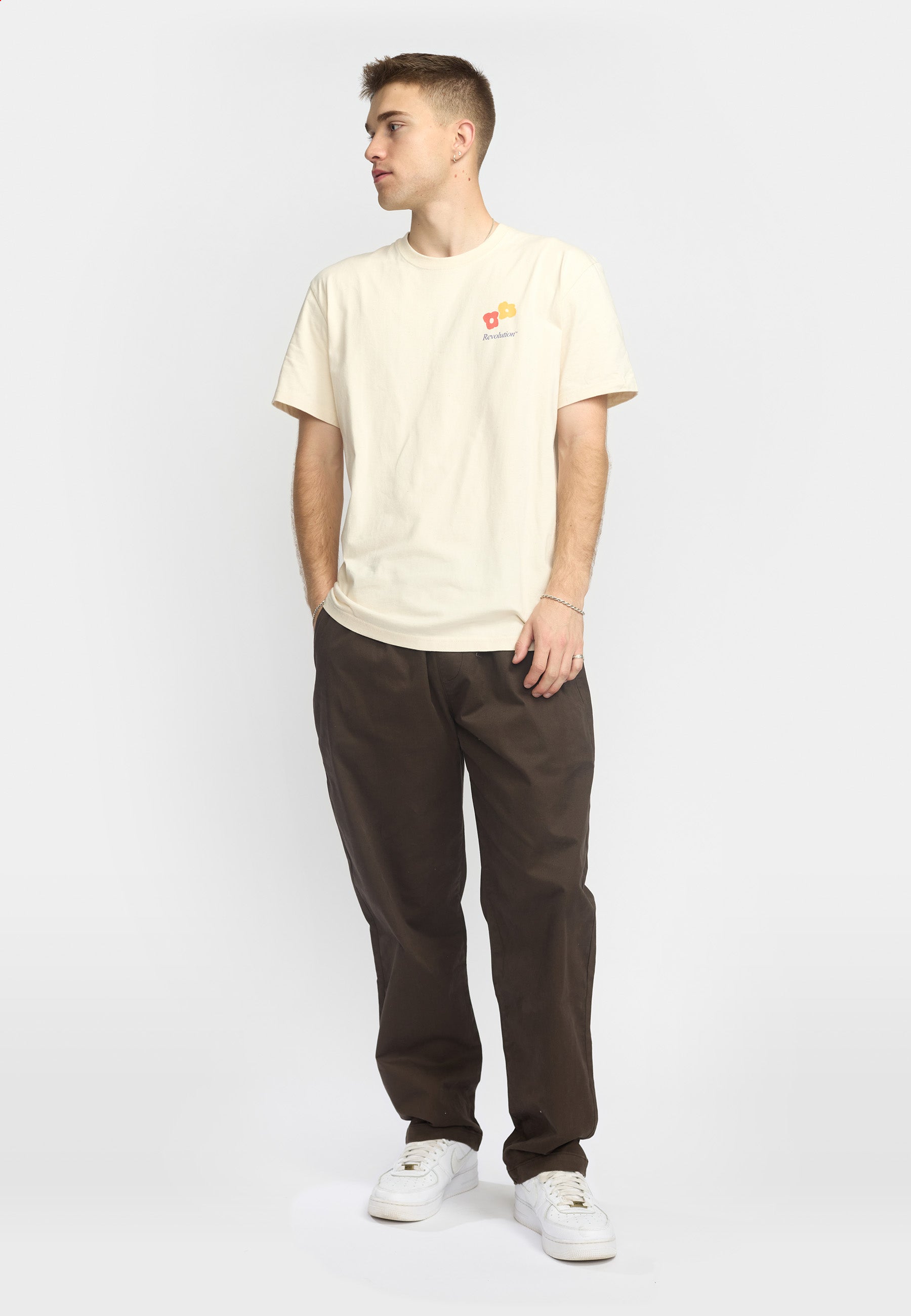 Revolution Casual Trousers Trousers Darkbrown