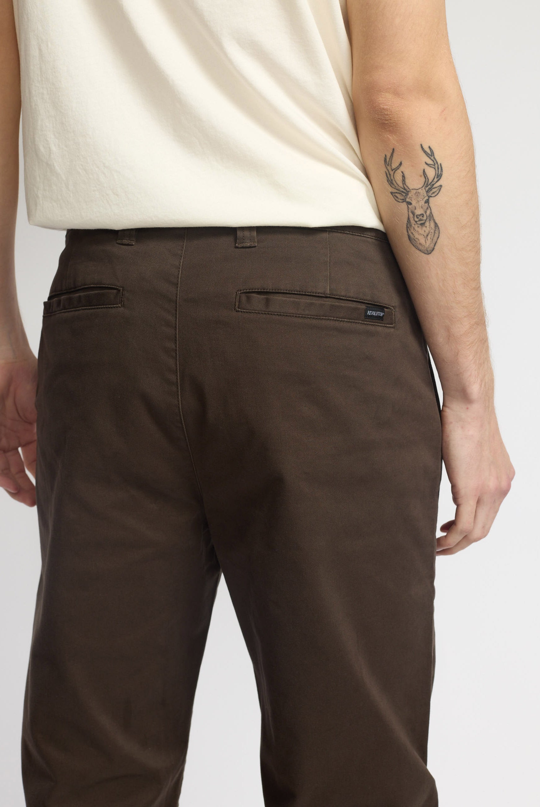 Revolution Chino Trousers Trousers Darkbrown