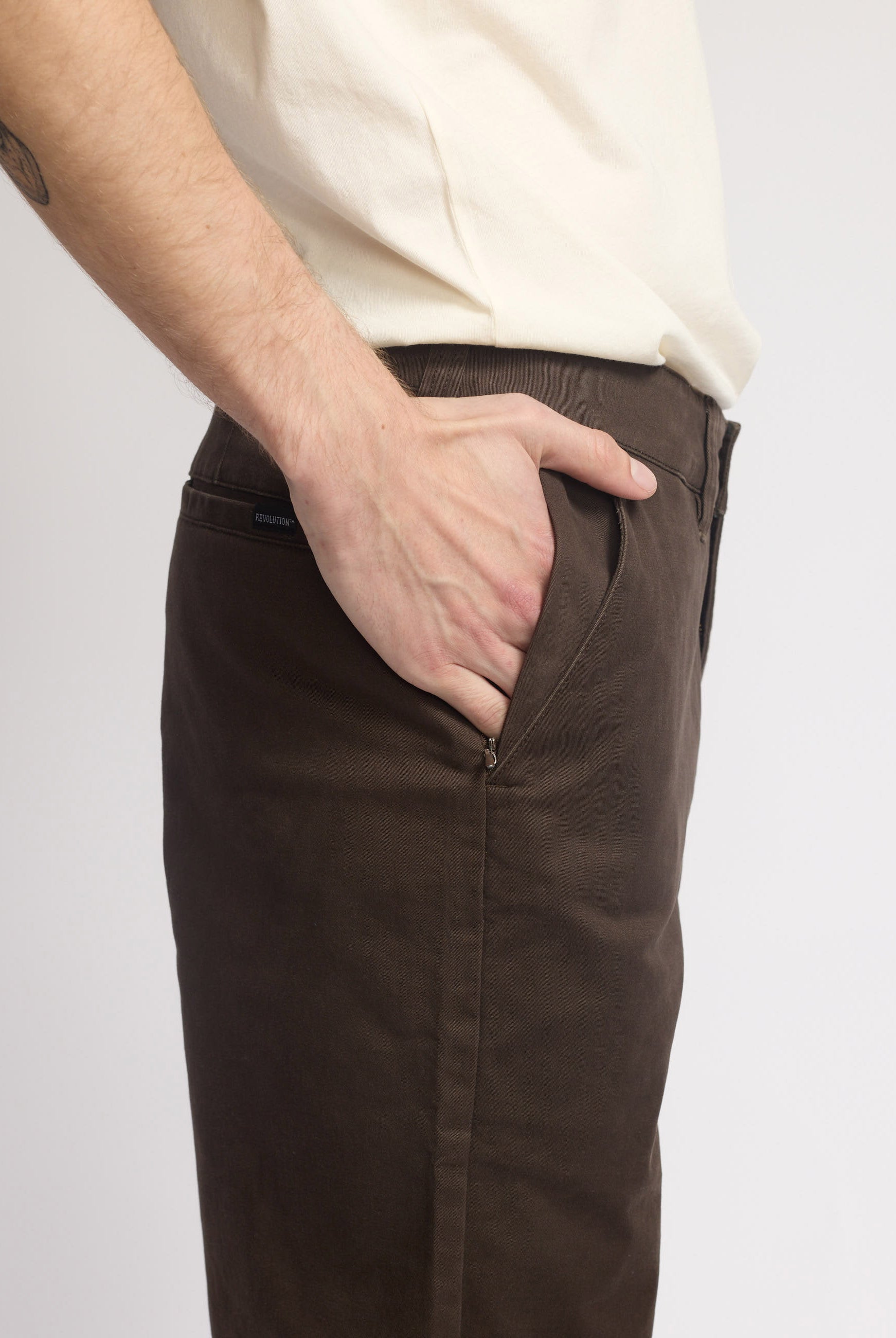 Revolution Chino Trousers Trousers Darkbrown
