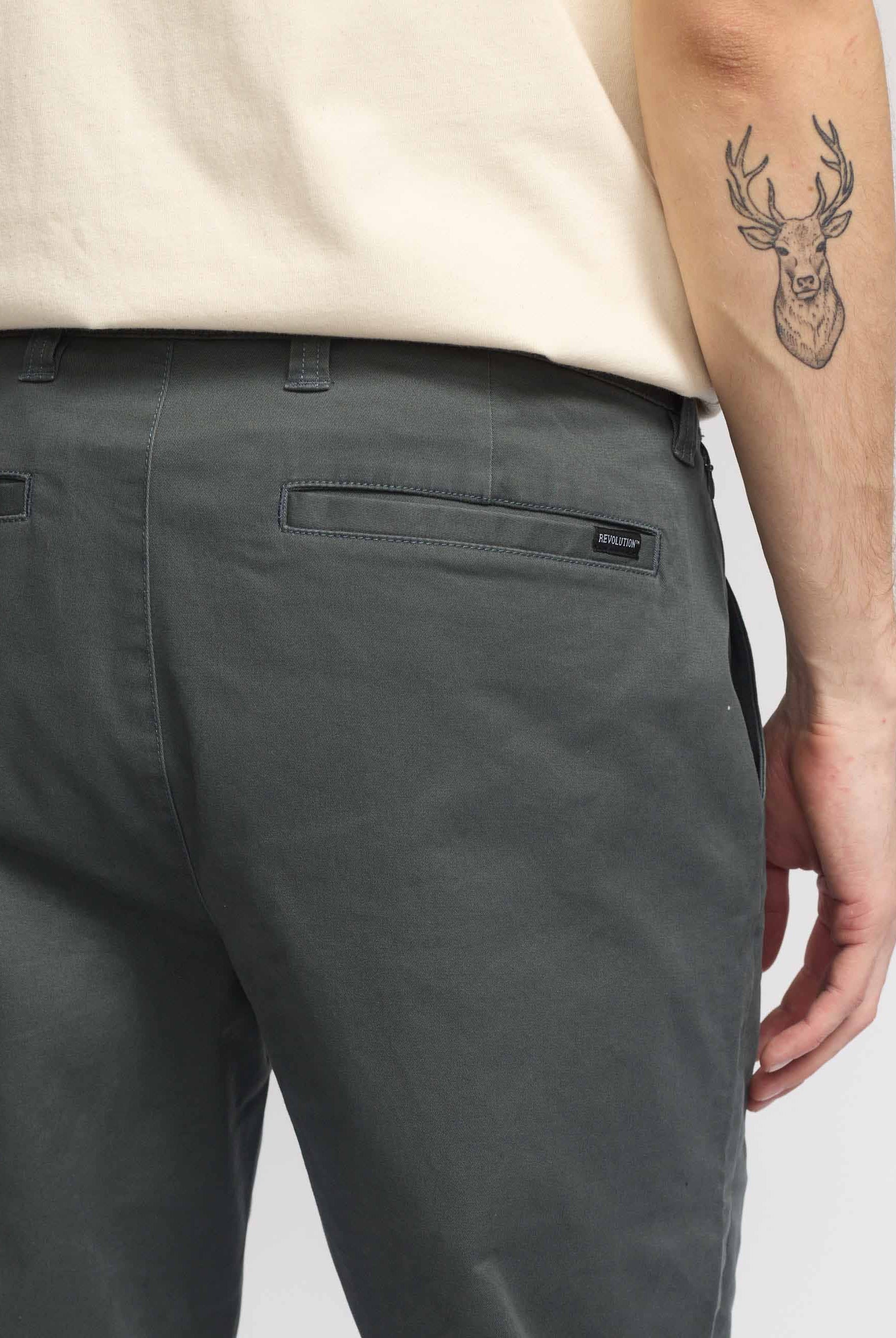 Revolution Chino Trousers Trousers Darkgrey