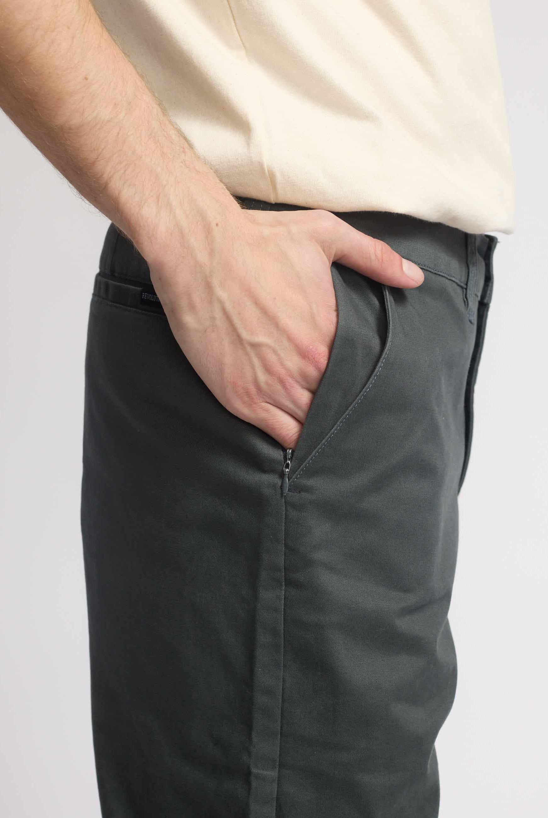 Revolution Chino Trousers Trousers Darkgrey