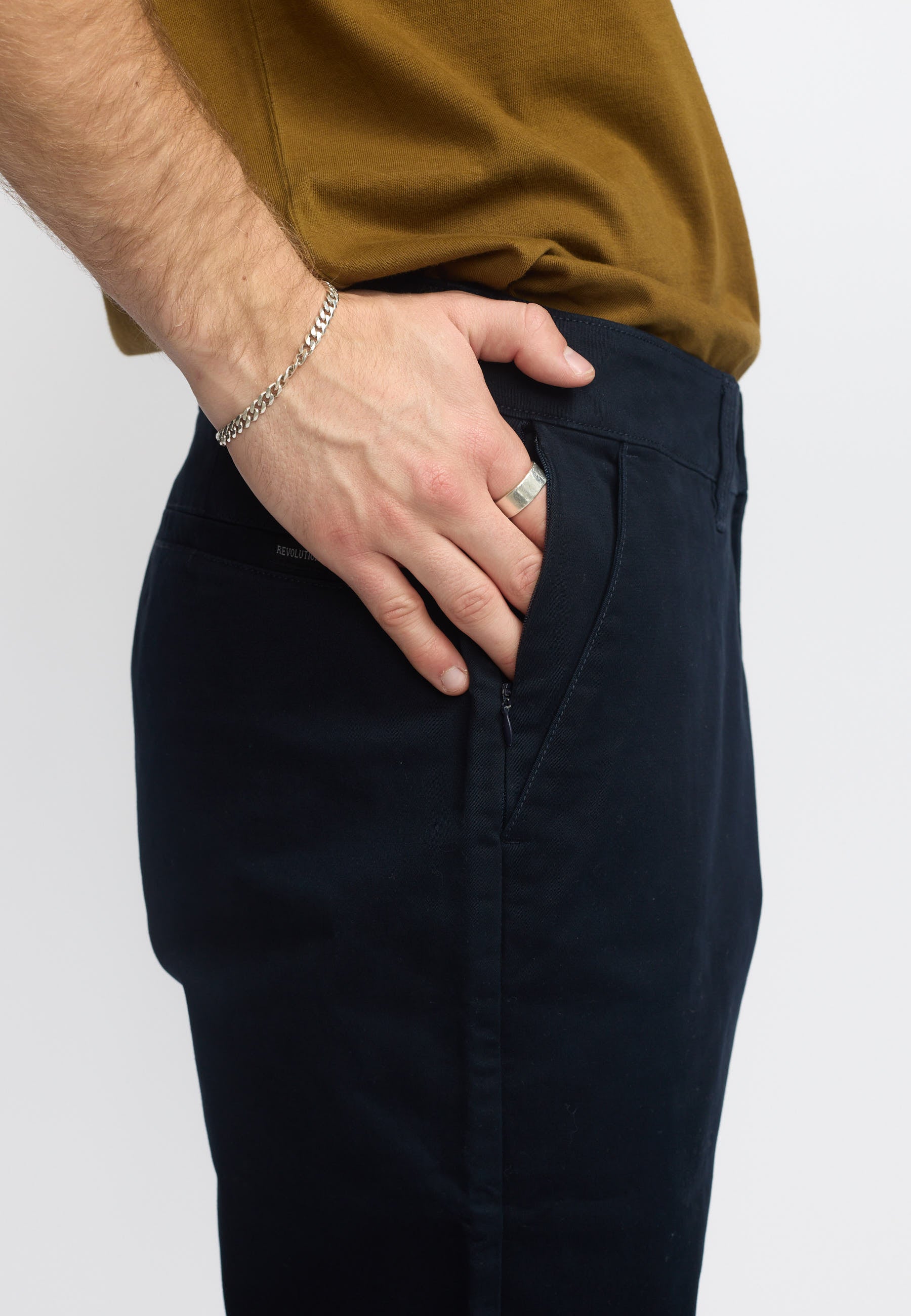 Revolution Chino Trousers Trousers Navy