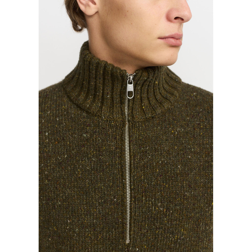 Revolution Half-zip Knit Knitwear Army