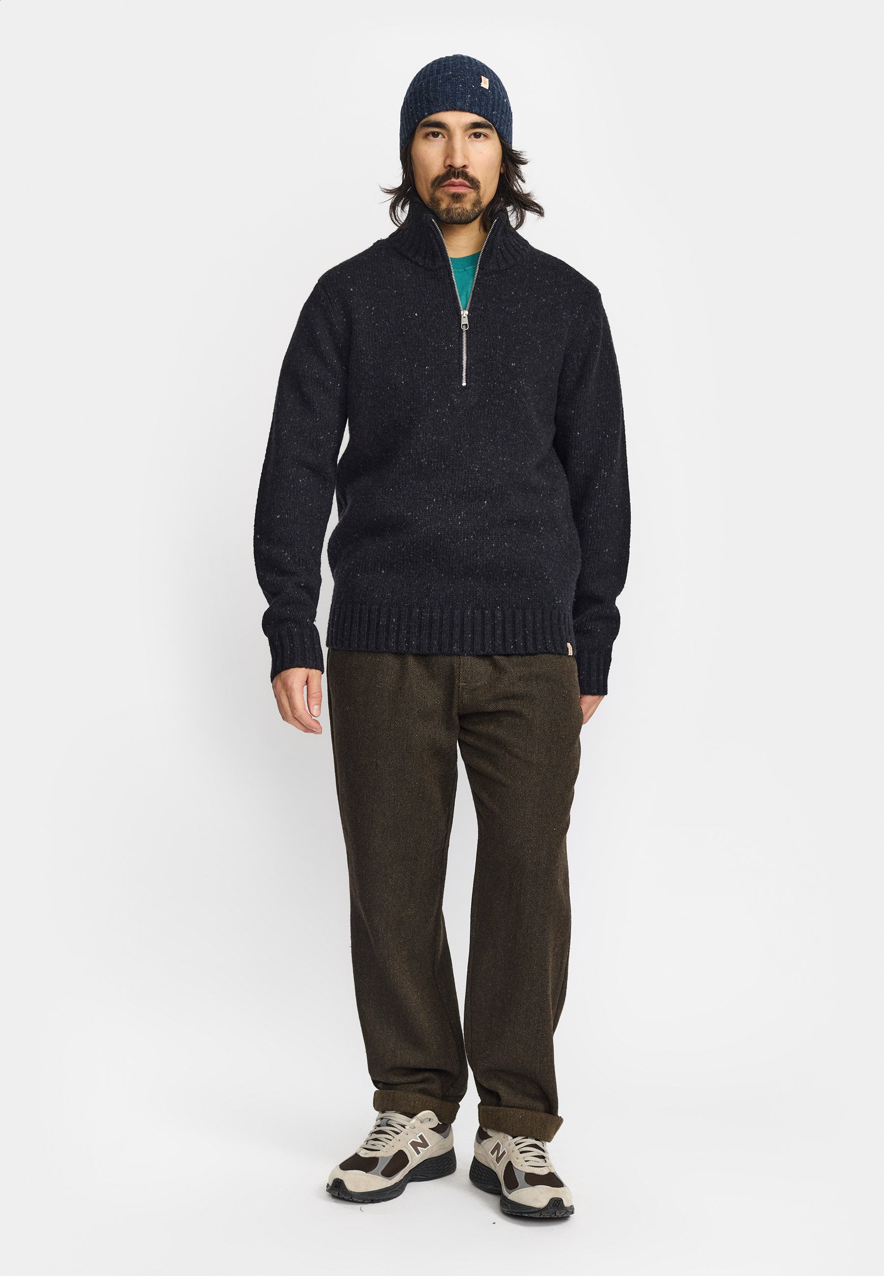 Revolution Half-zip Knit Knitwear Darknavy