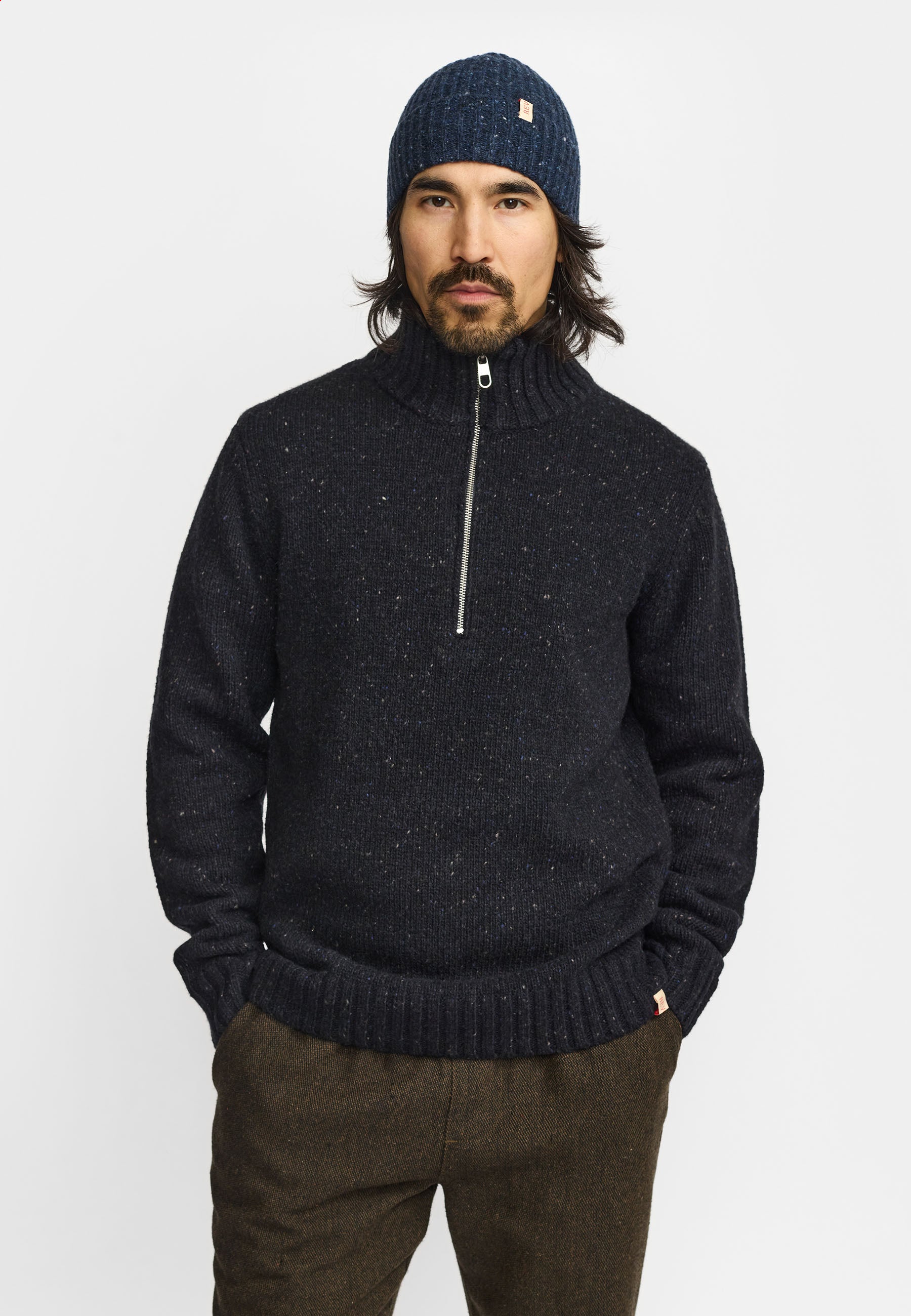 Revolution Half-zip Knit Knitwear Darknavy