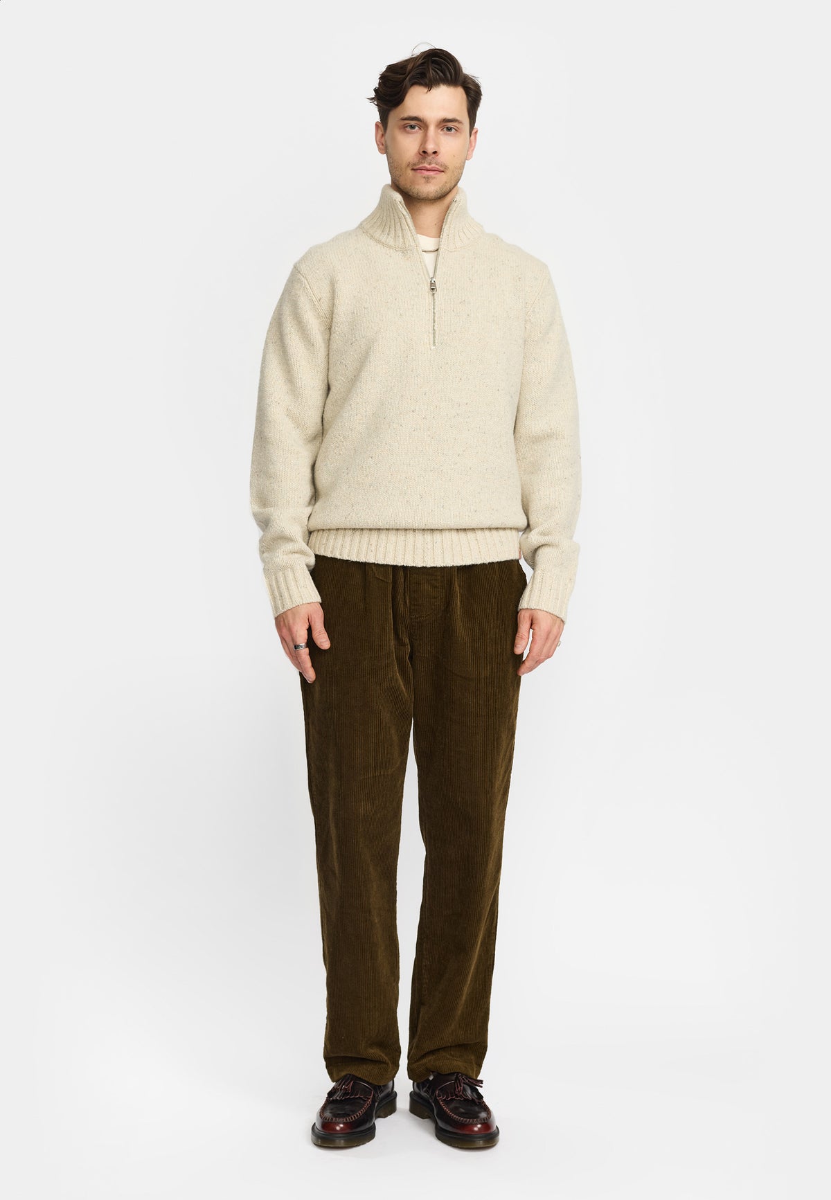 Revolution Half-zip Knit Knitwear White