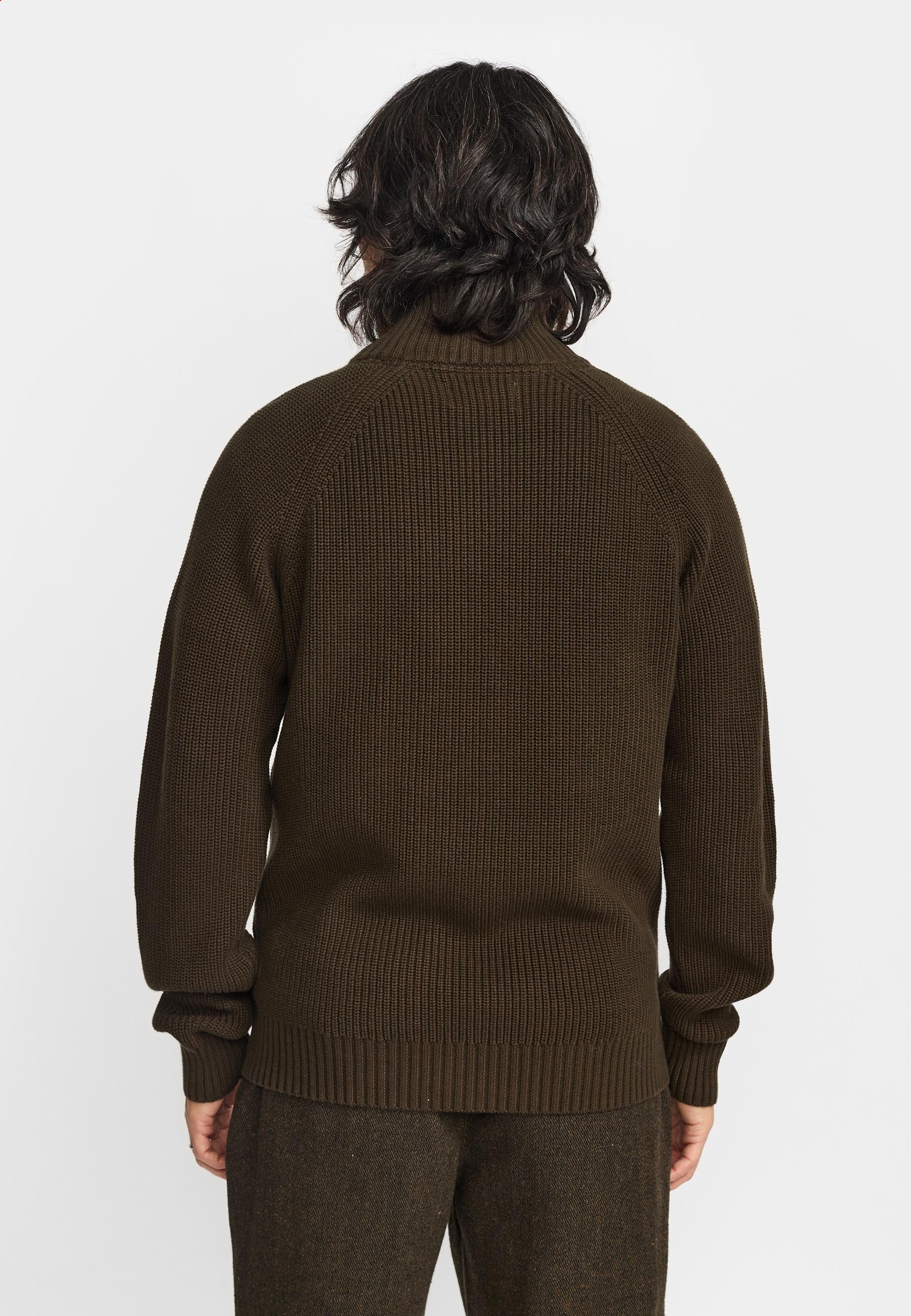 Revolution Half-zip Knit Knitwear Army