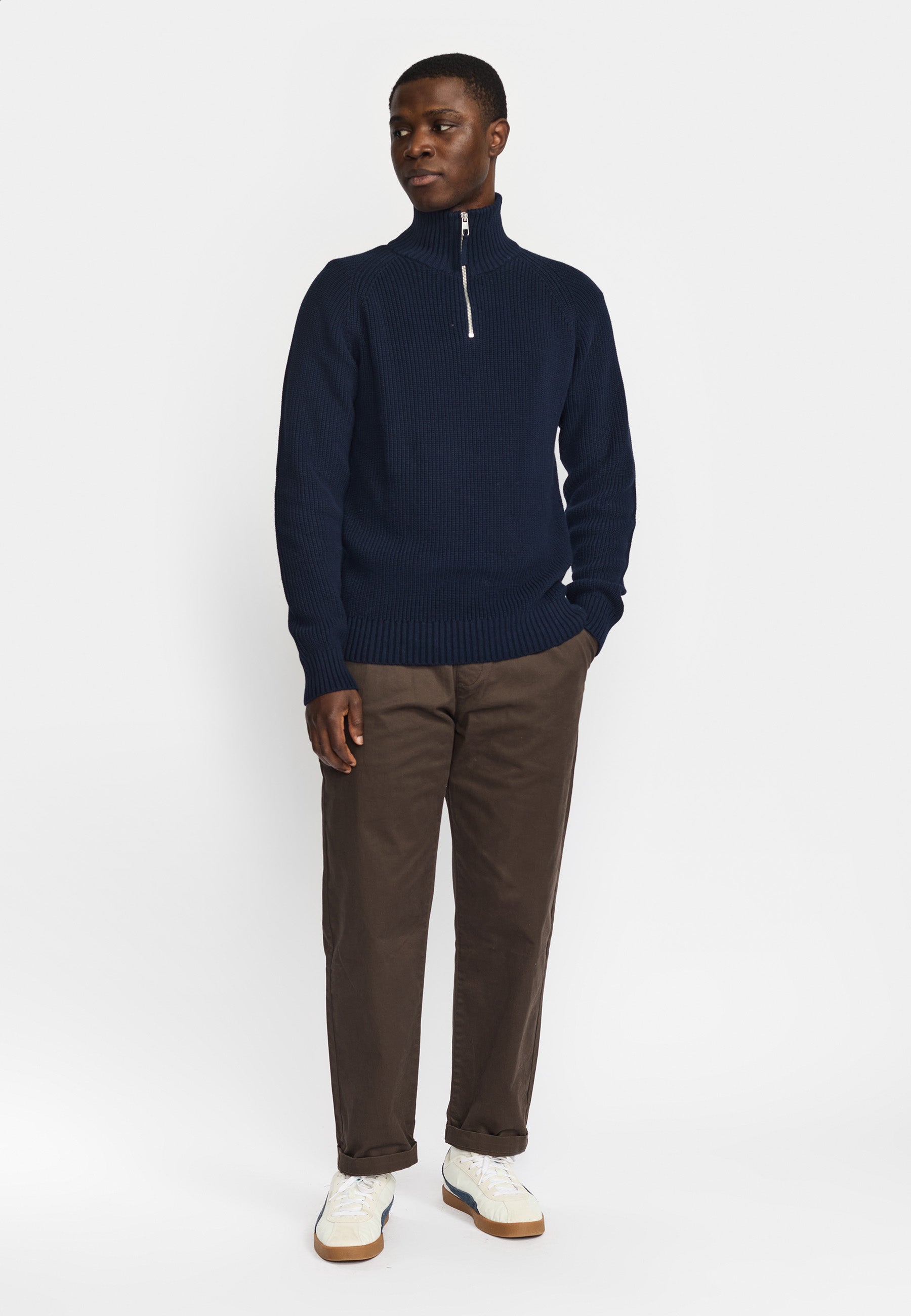 Revolution Half-zip Knit Knitwear Navy