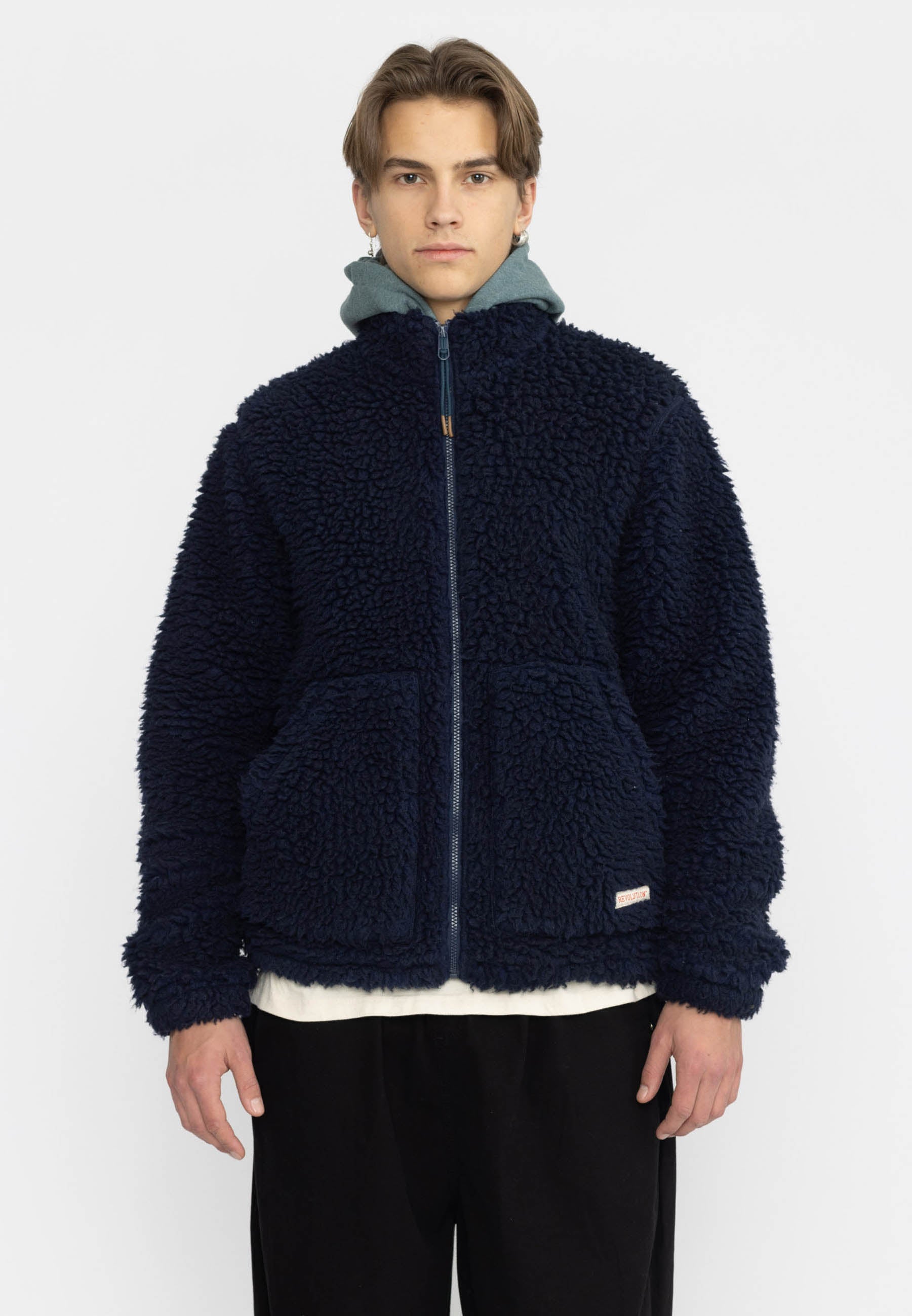 Revolution Heavy Teddy Jacket Fleece Navy