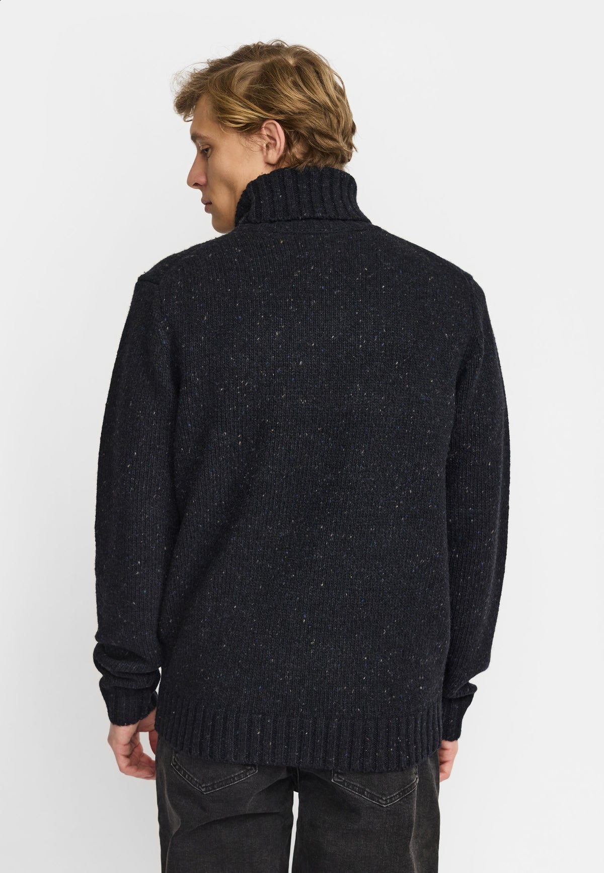 Revolution High-neck Sweater Knitwear Darknavy