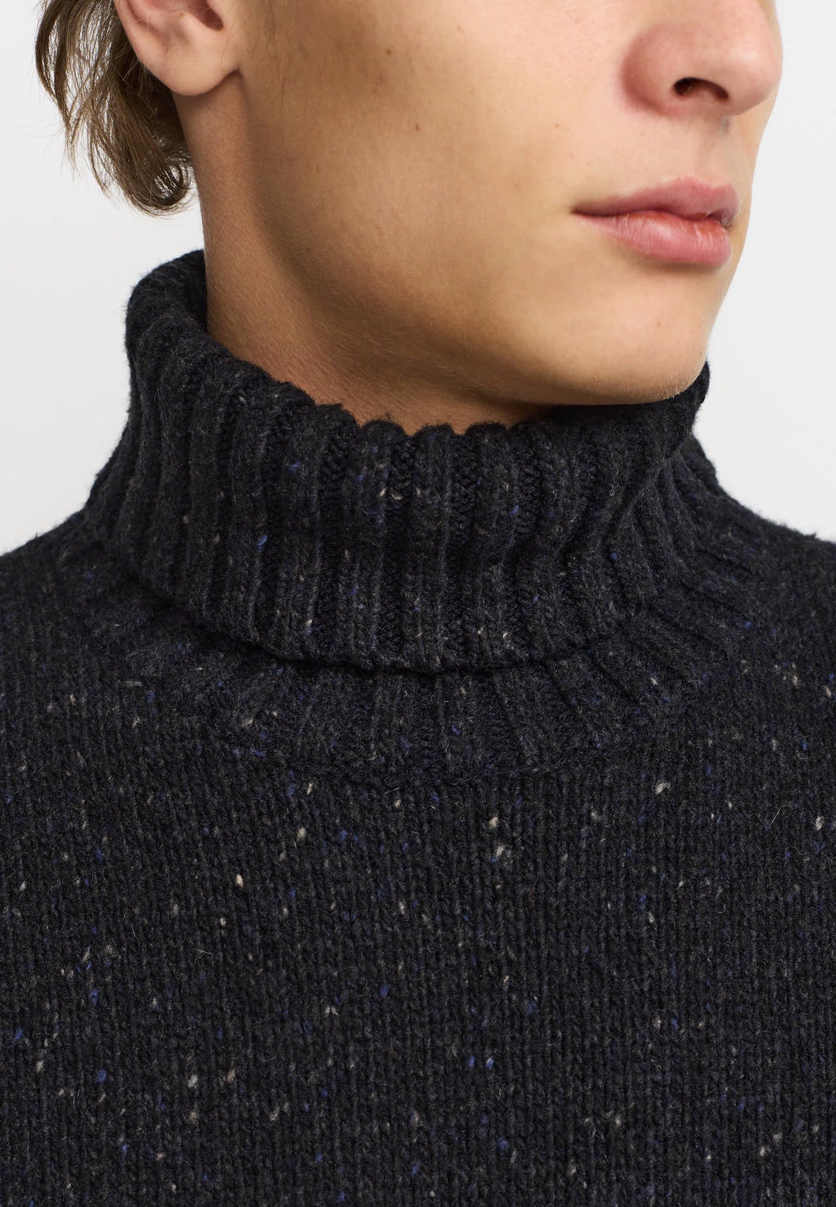 Revolution High-neck Sweater Knitwear Darknavy
