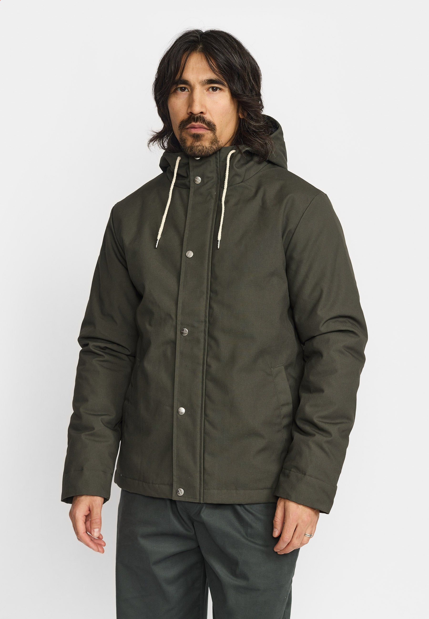 Revolution Hooded Jacket Winter Outerwear Army