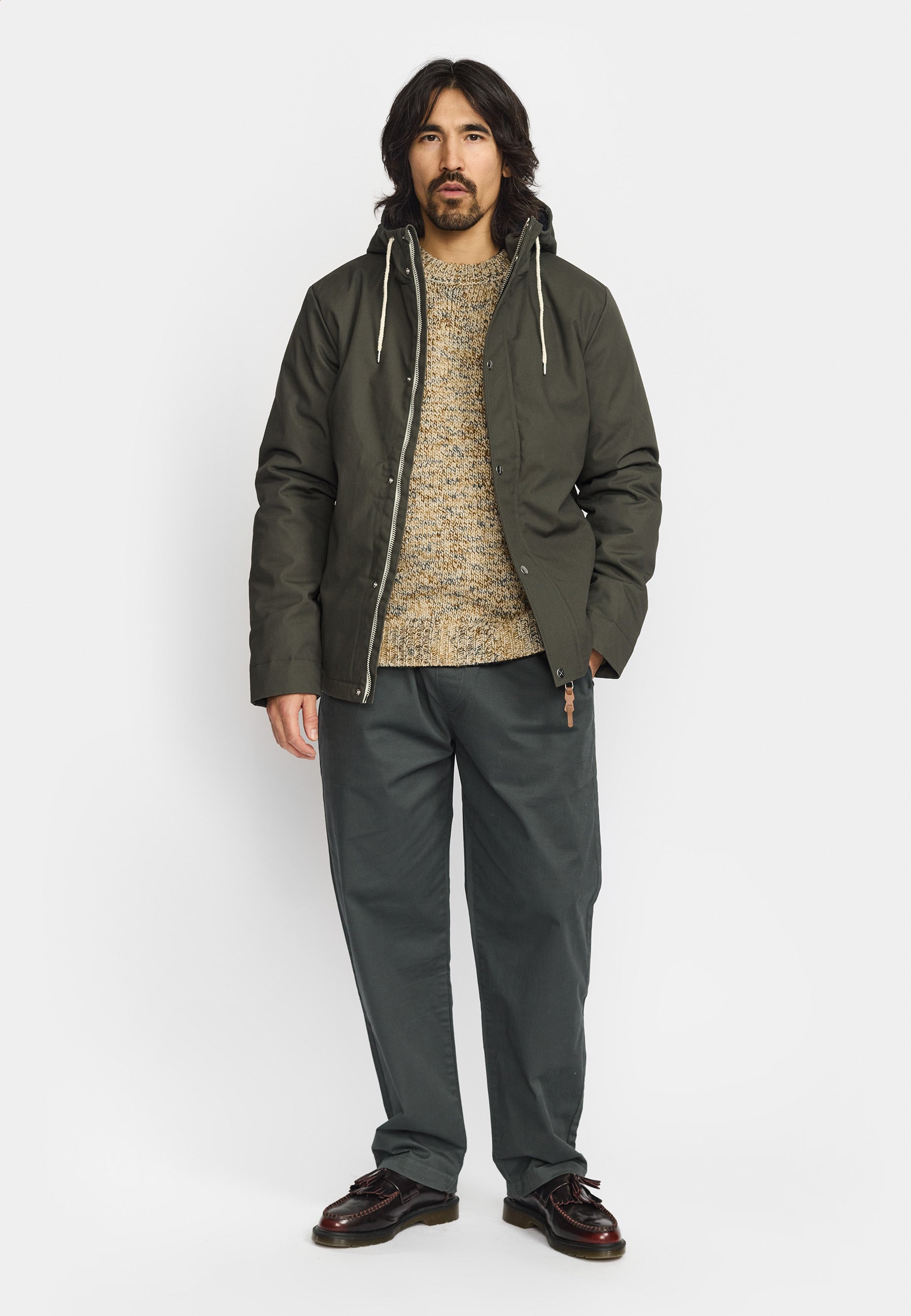Revolution Hooded Jacket Winter Outerwear Army