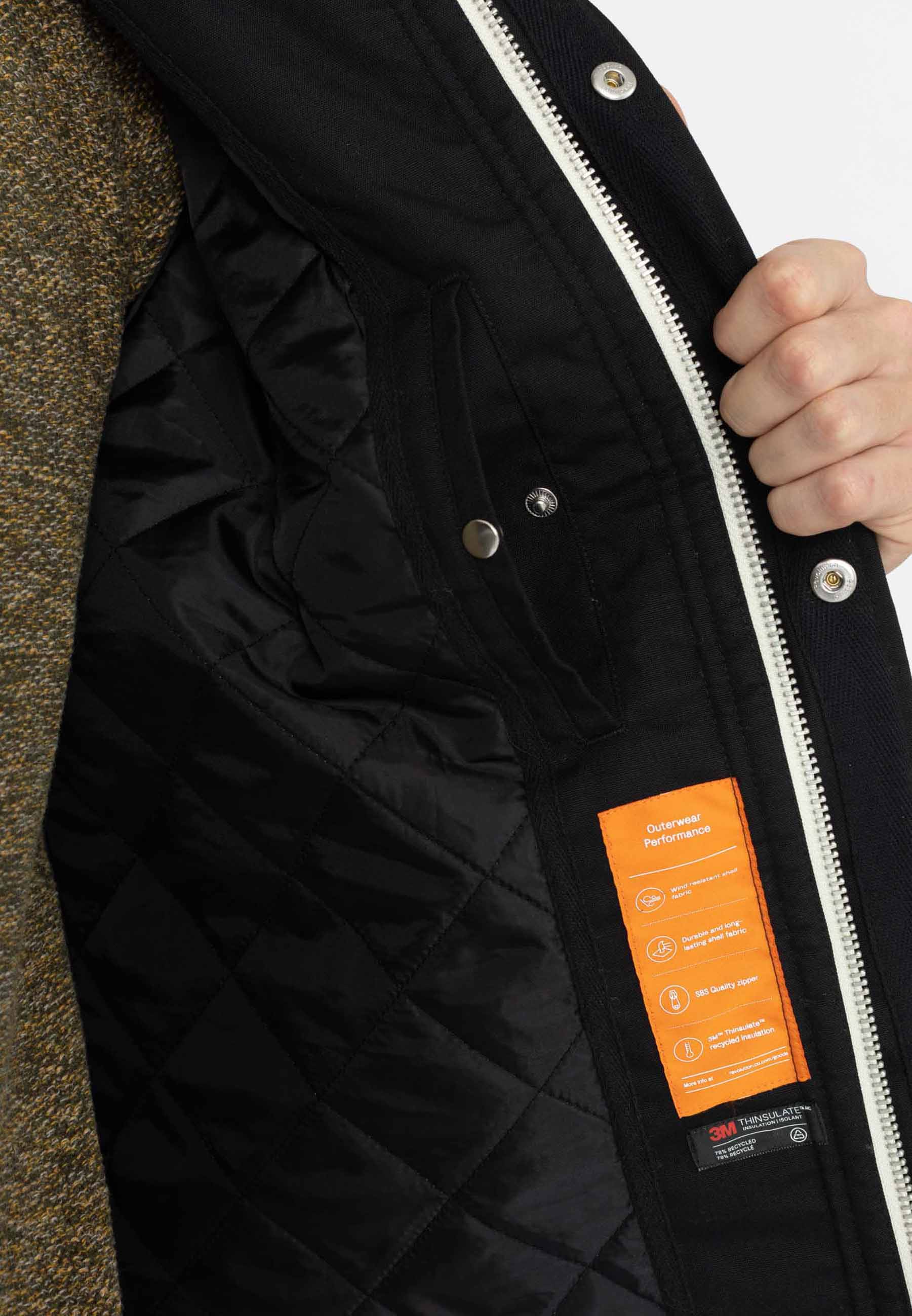 Revolution Hooded Jacket Winter Outerwear Black