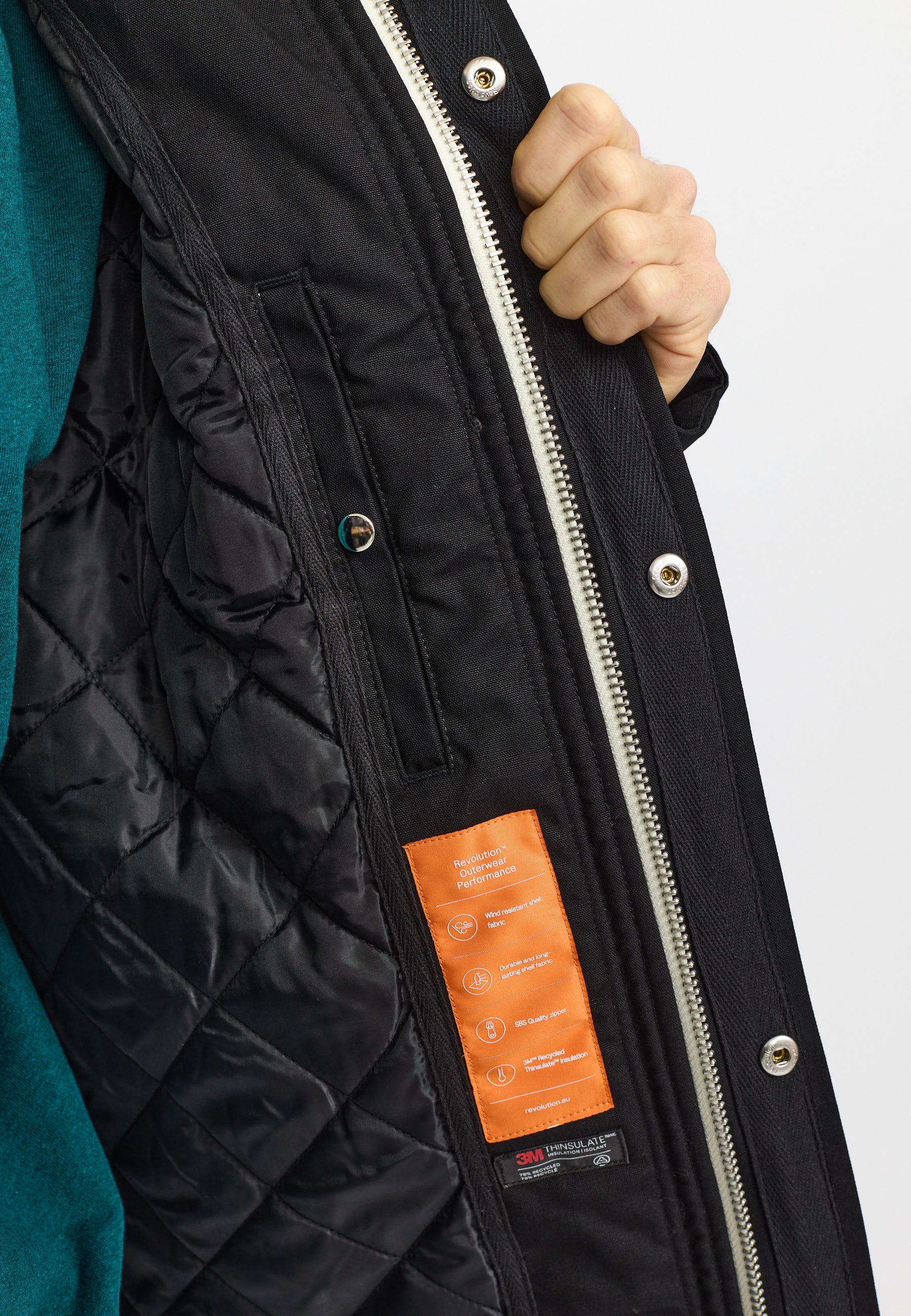 Revolution Hooded Jacket Winter Outerwear Black