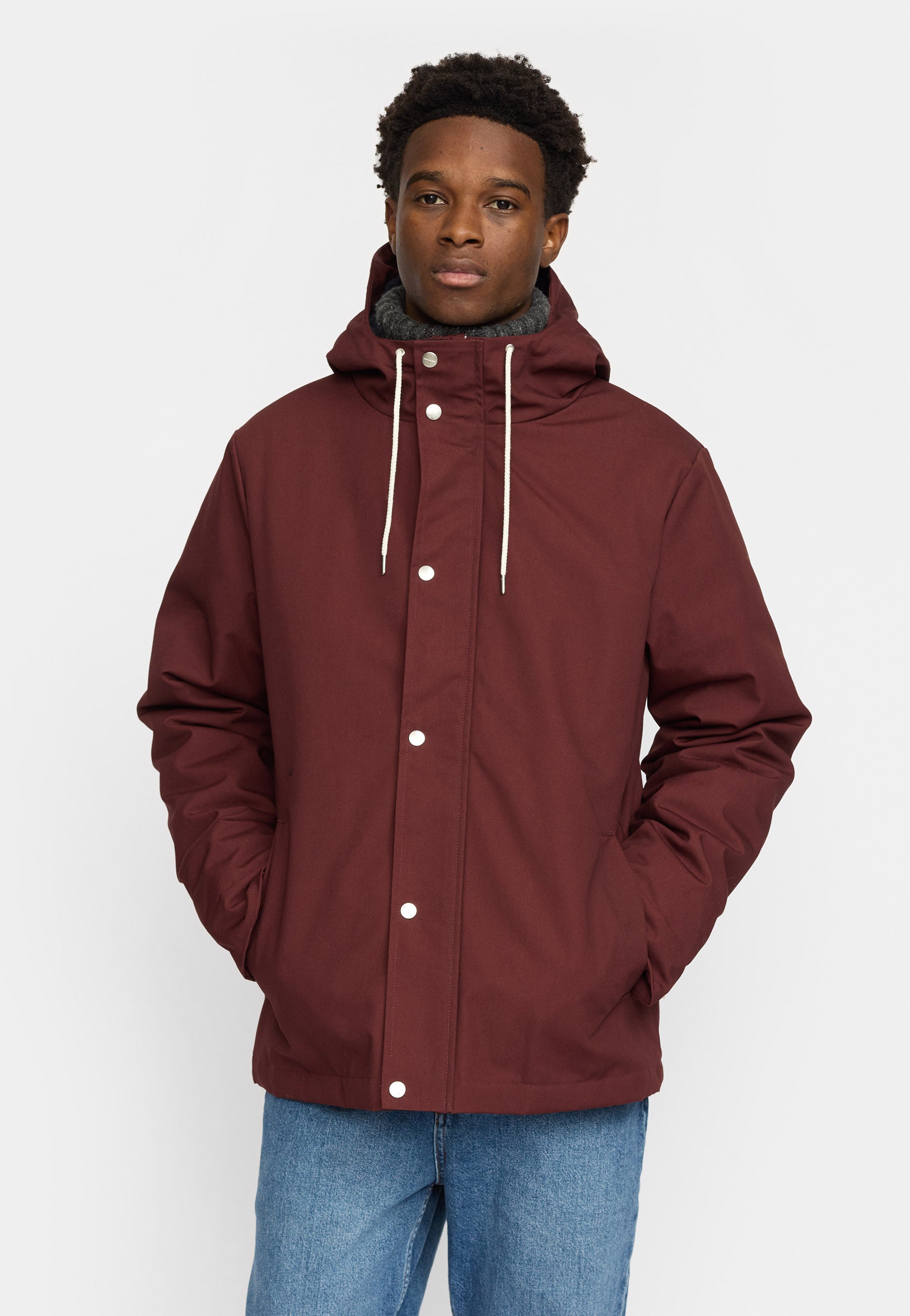 Revolution Hooded Jacket Winter Outerwear Burgundy