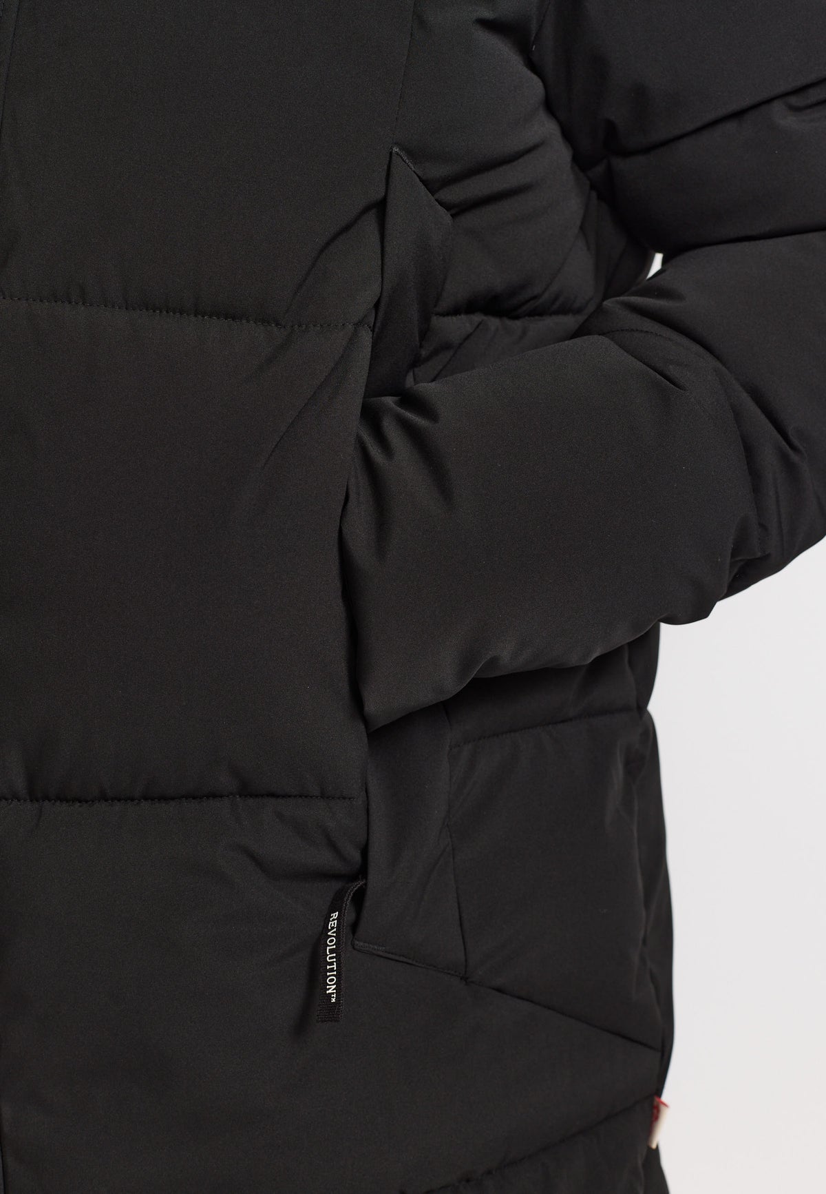 Revolution Hooded Puffer Jacket Winter Outerwear Black