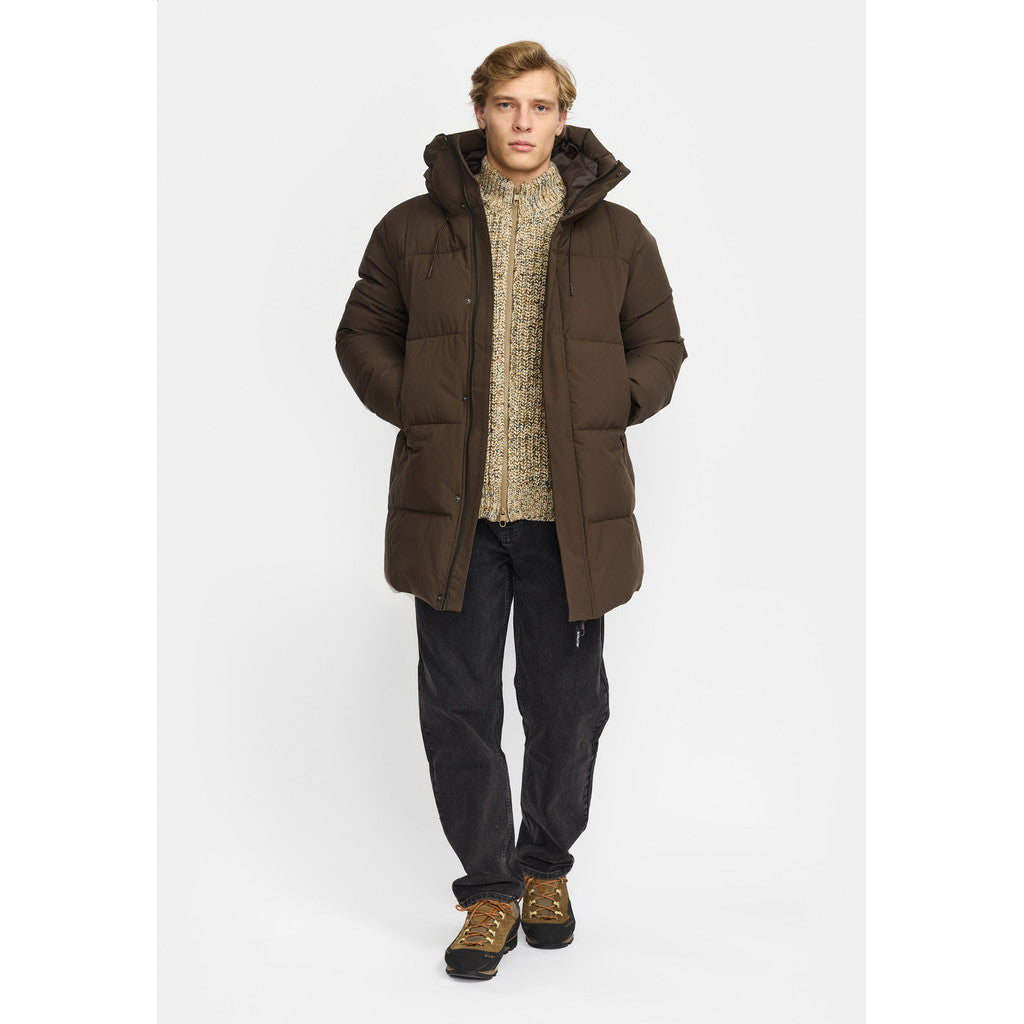 Revolution Hooded Puffer Jacket Winter Outerwear Darkbrown