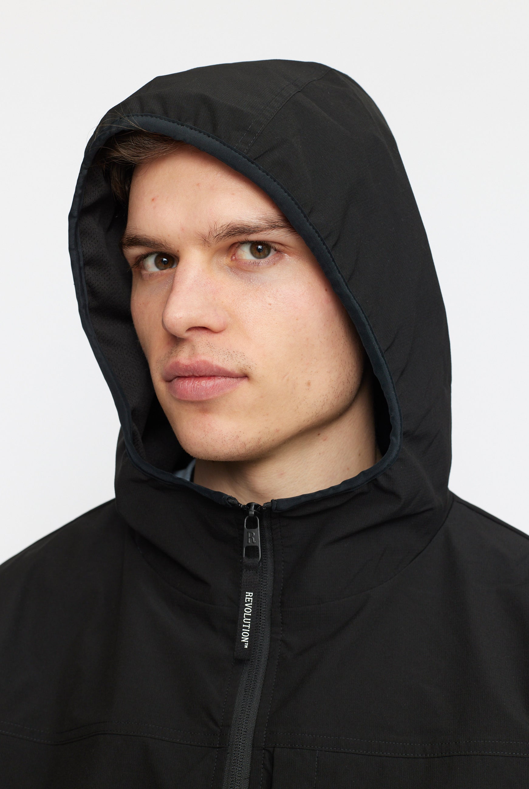 Revolution Hooded Track Jacket Lightweight Outerwear Black