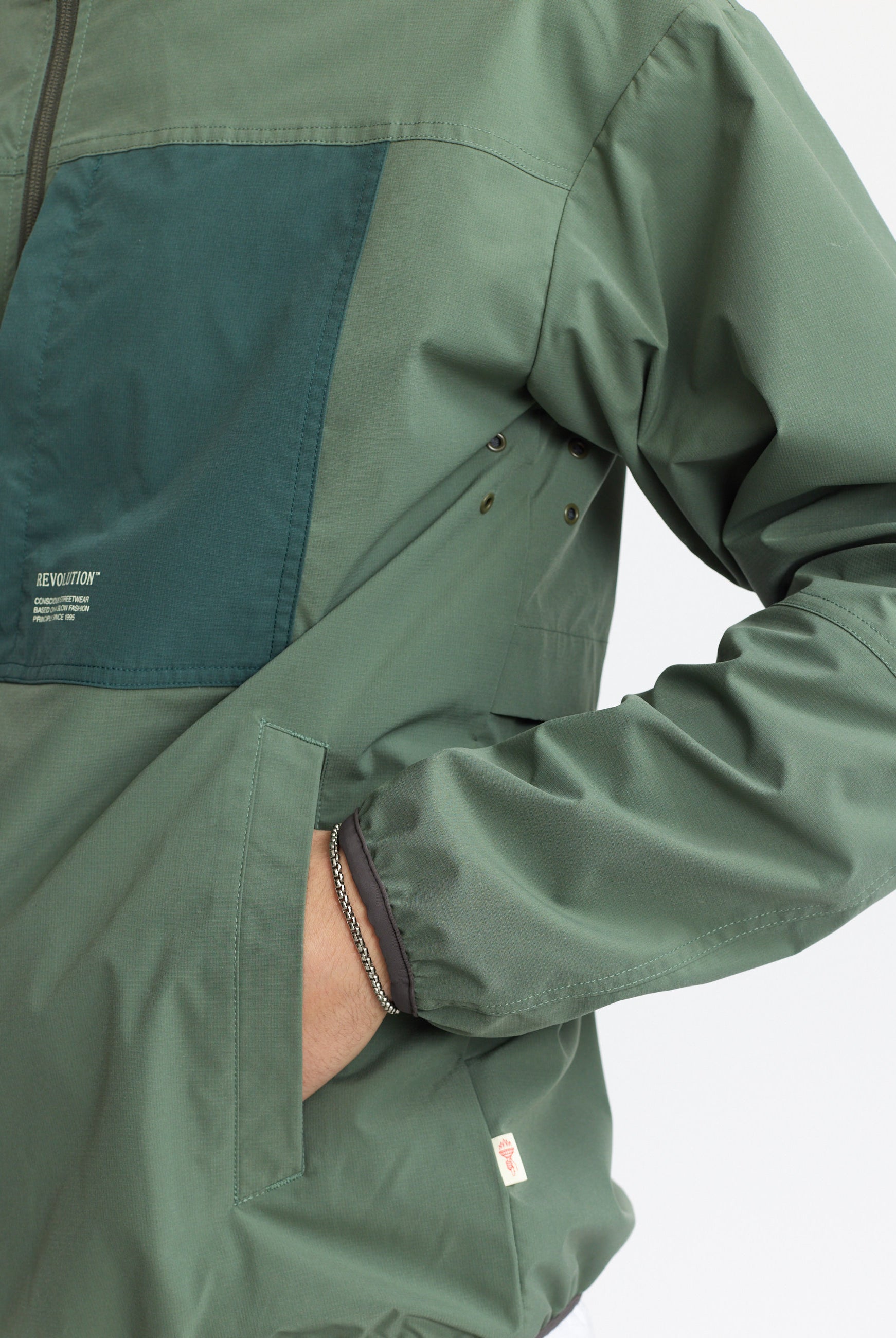 Revolution Hooded Track Jacket Lightweight Outerwear Dustgreen