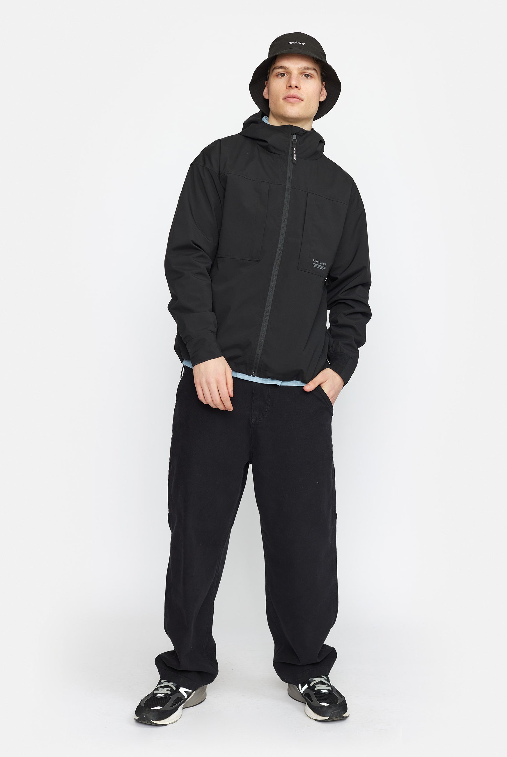 Revolution Hooded Windbreaker Lightweight Outerwear Black