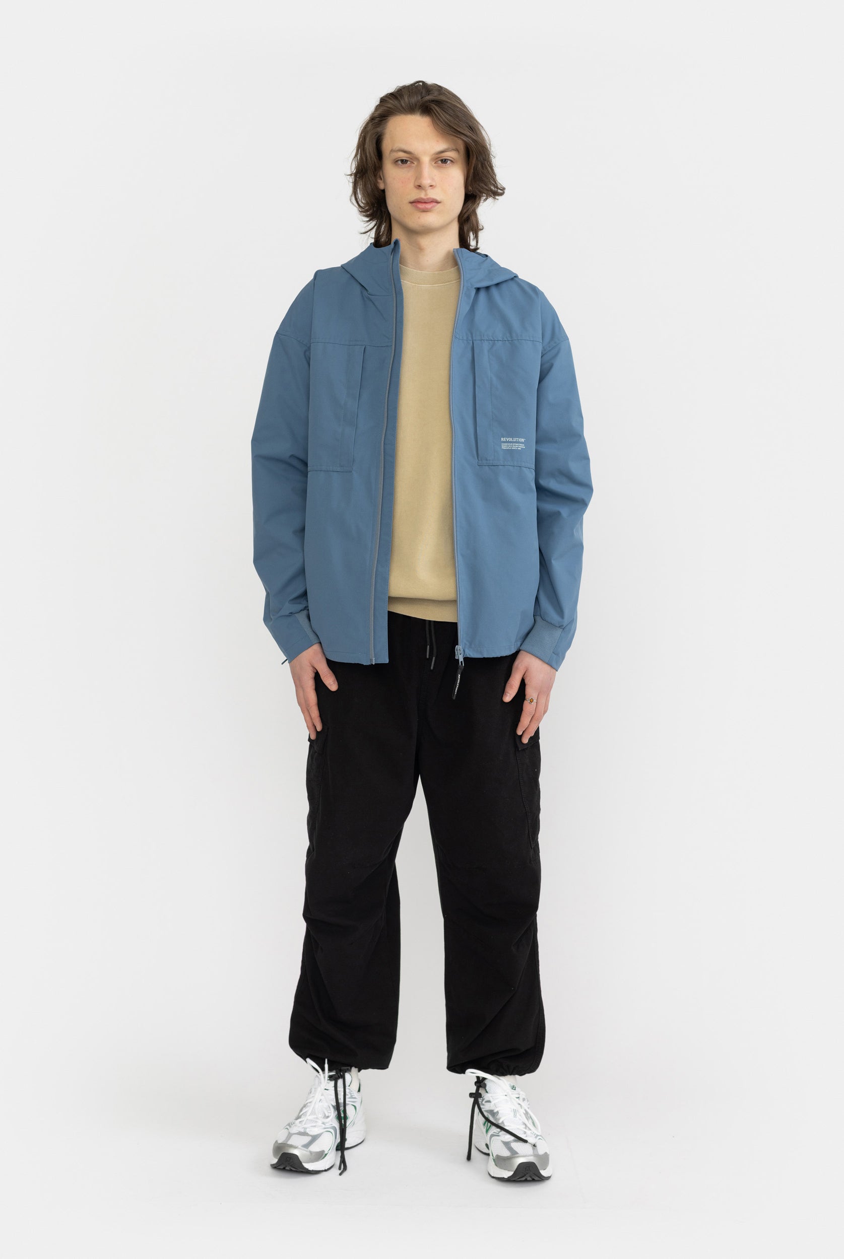 Revolution Hooded Windbreaker Lightweight Outerwear Blue