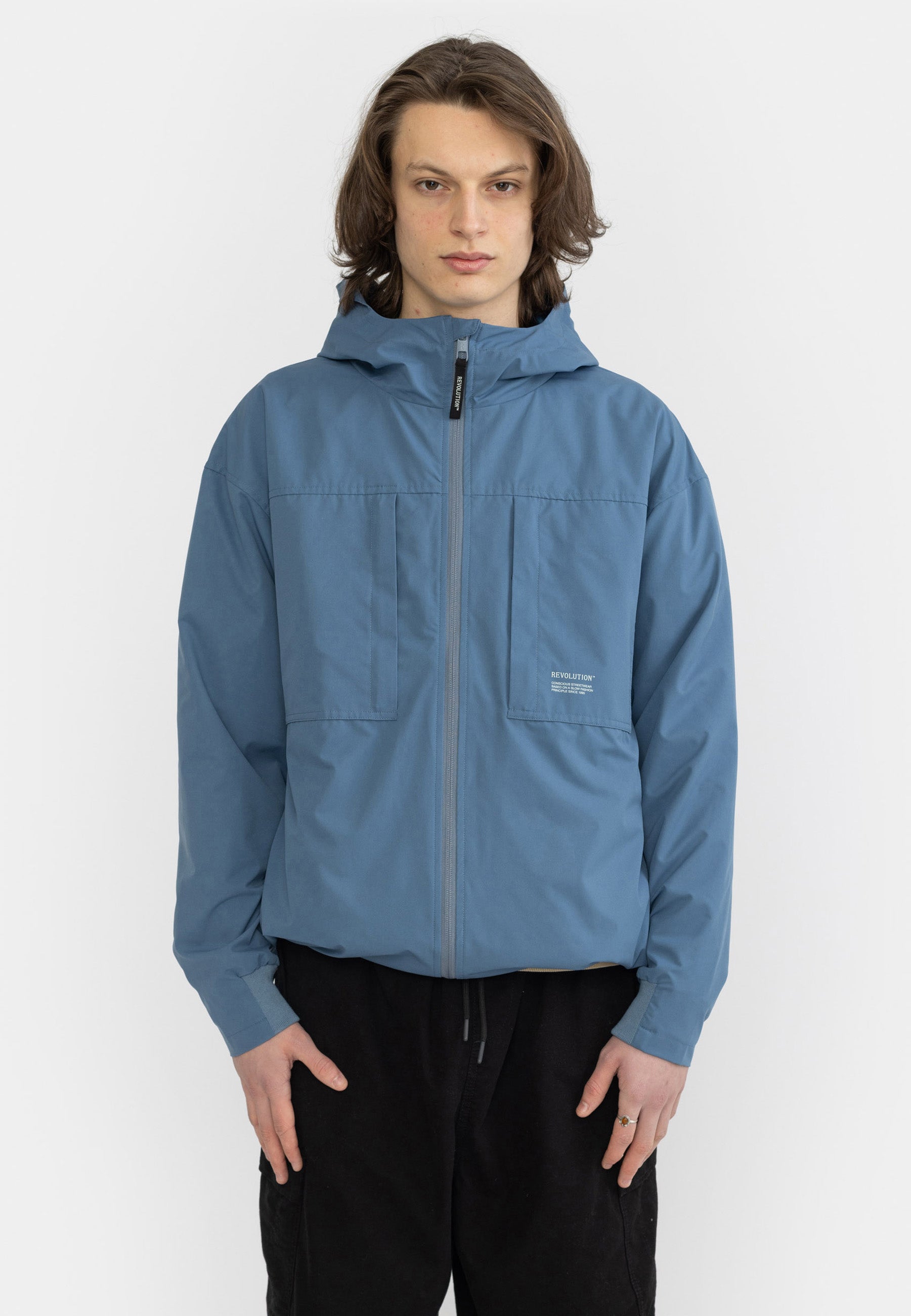 Revolution Hooded Windbreaker Lightweight Outerwear Blue