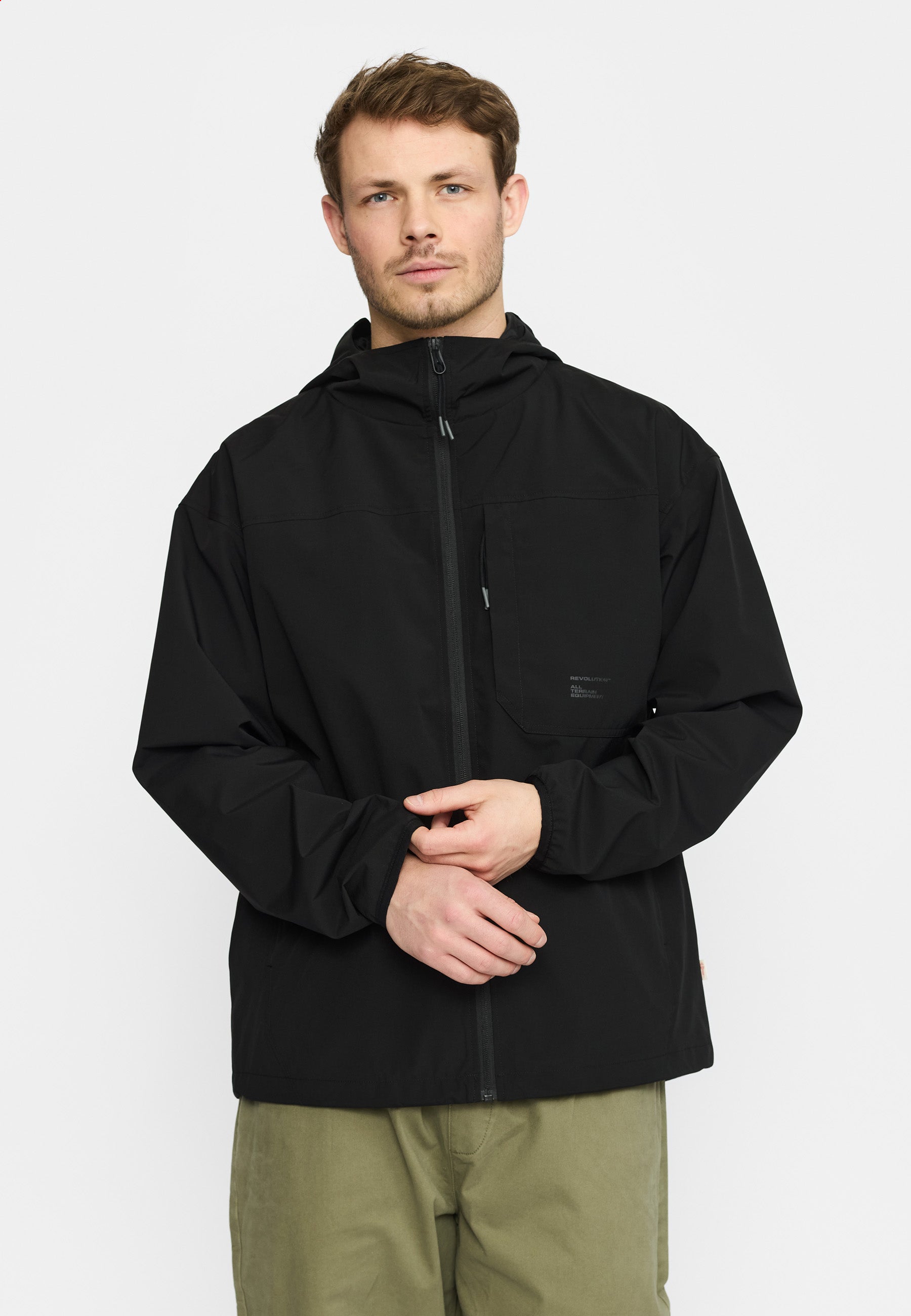 Revolution Hooded Windbreaker Lightweight Outerwear Black