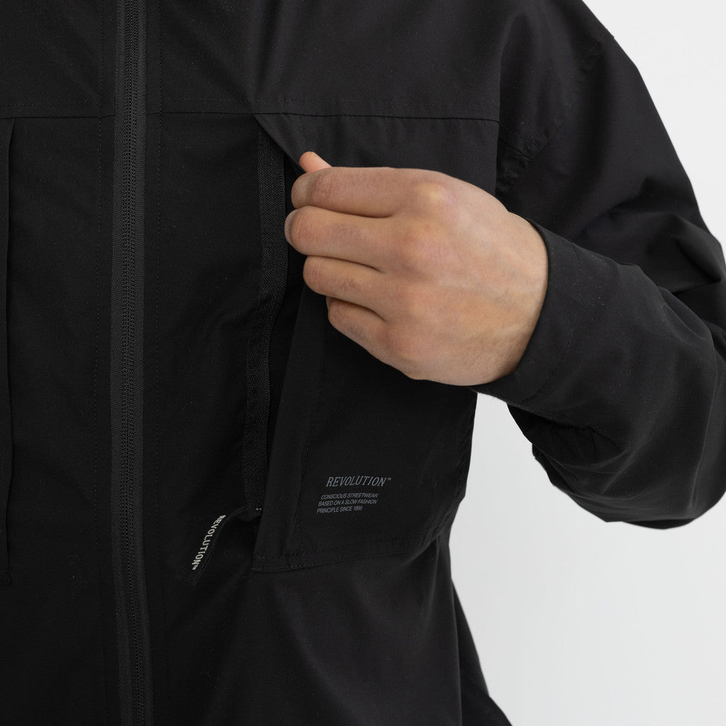 Revolution Hooded Windbreaker Lightweight Outerwear Black