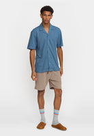 Revolution Jaquard Short-sleeved Cuban Shirt Short-sleeve shirts Blue