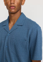 Revolution Jaquard Short-sleeved Cuban Shirt Short-sleeve shirts Blue