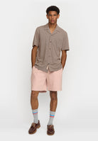 Revolution Jaquard Short-sleeved Cuban Shirt Short-sleeve shirts Brown