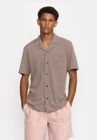 Revolution Jaquard Short-sleeved Cuban Shirt Short-sleeve shirts Brown