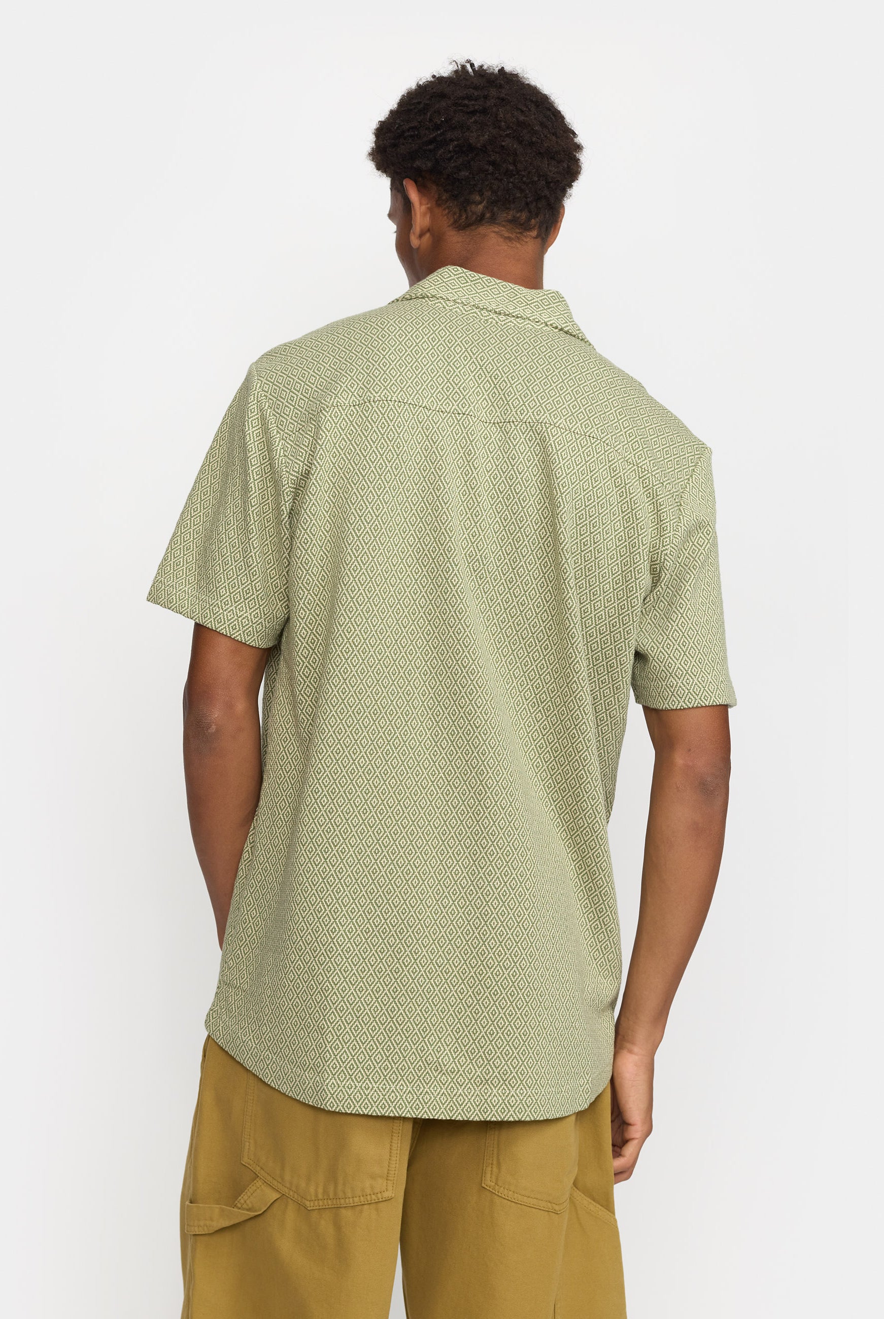 Revolution Jaquard Short-sleeved Cuban Shirt Short-sleeve shirts Green