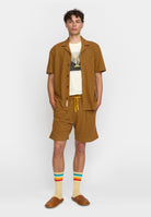 Revolution Jaquard Short-sleeved Cuban Shirt Short-sleeve shirts Yellow